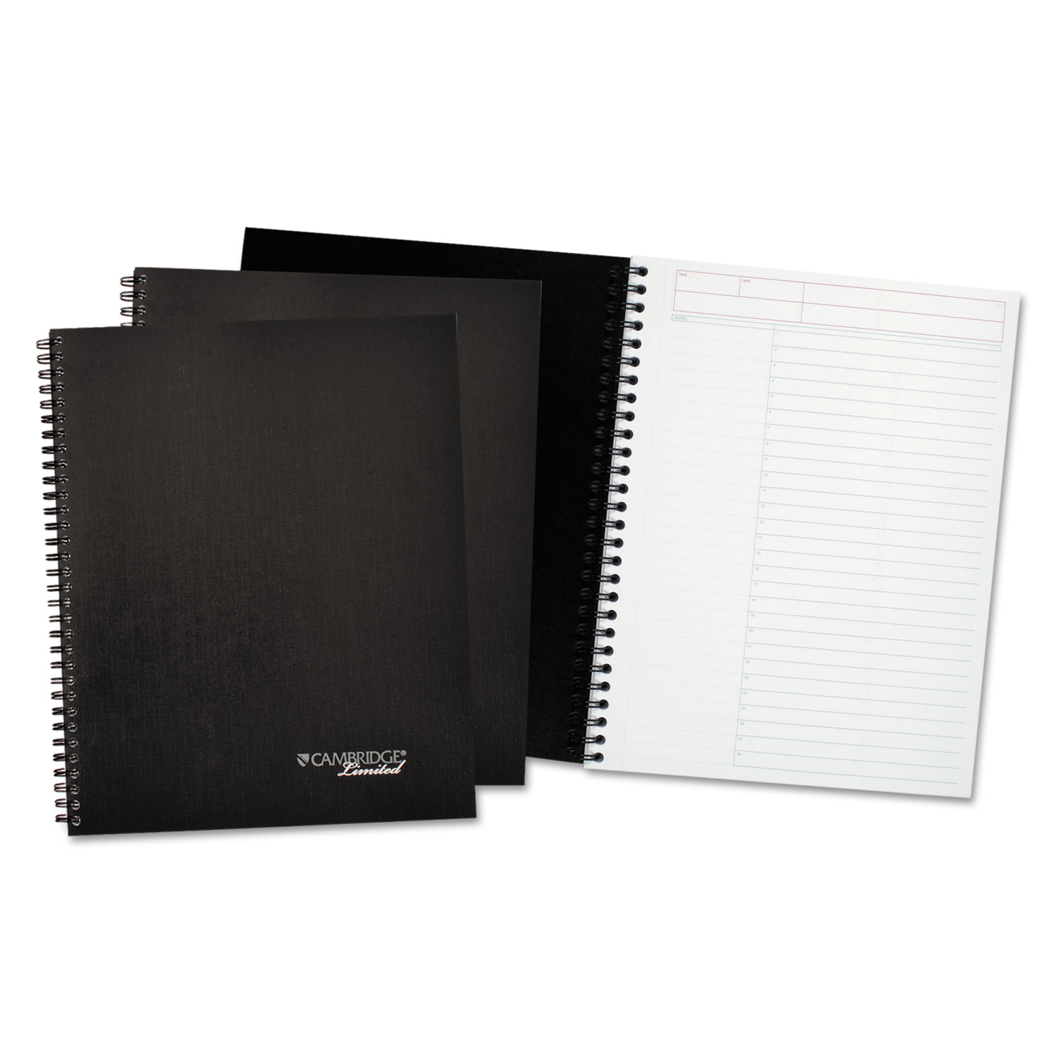 Action Planner Business Notebook Plus Pack, 9 1/2 x 7 1/4, Black, 80 Sheet, 3/PK