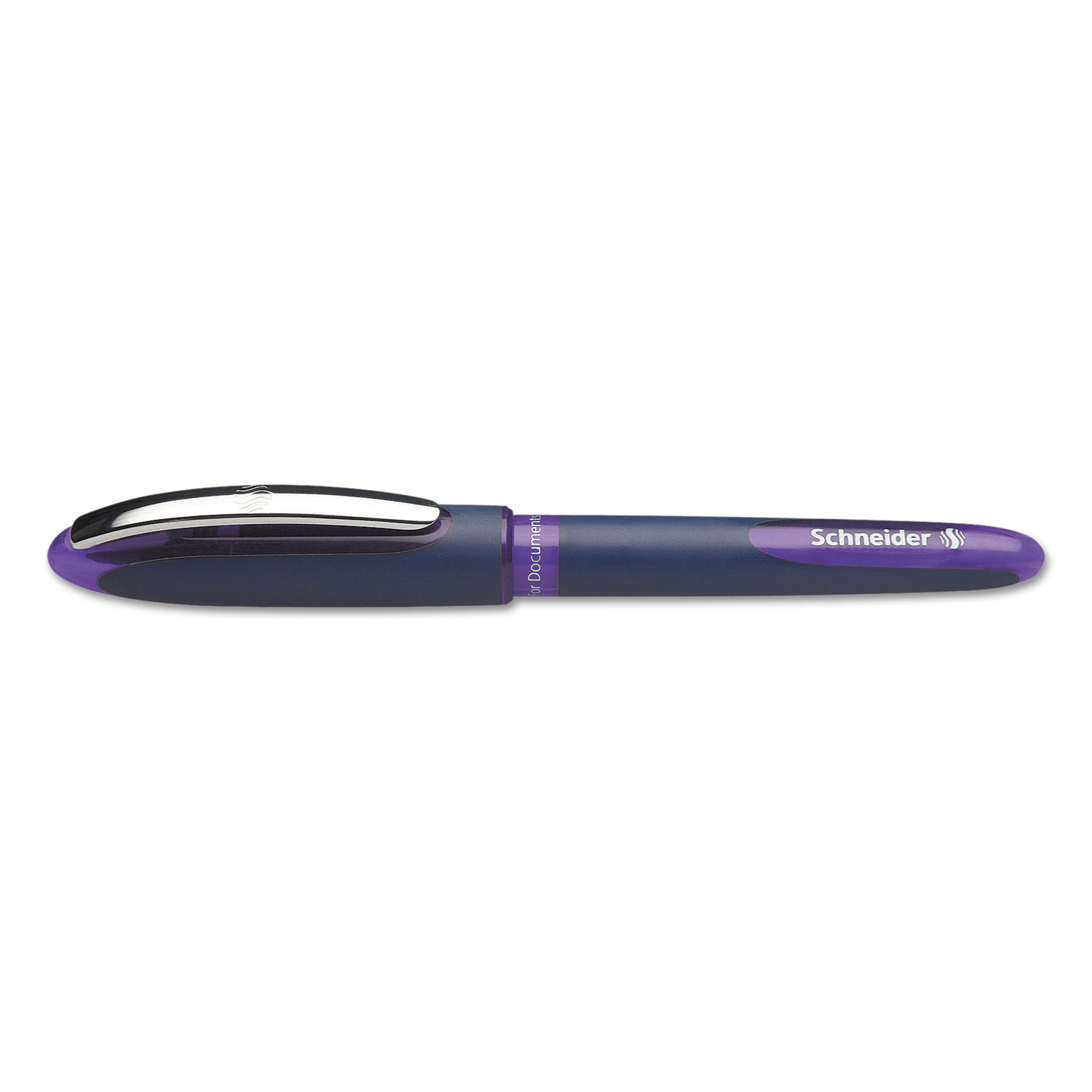  Stride 183008 Schneider One Business Stick Roller Ball Pen, 0.6mm, Purple Ink, Blue Barrel, 10/Box (STW183008) 