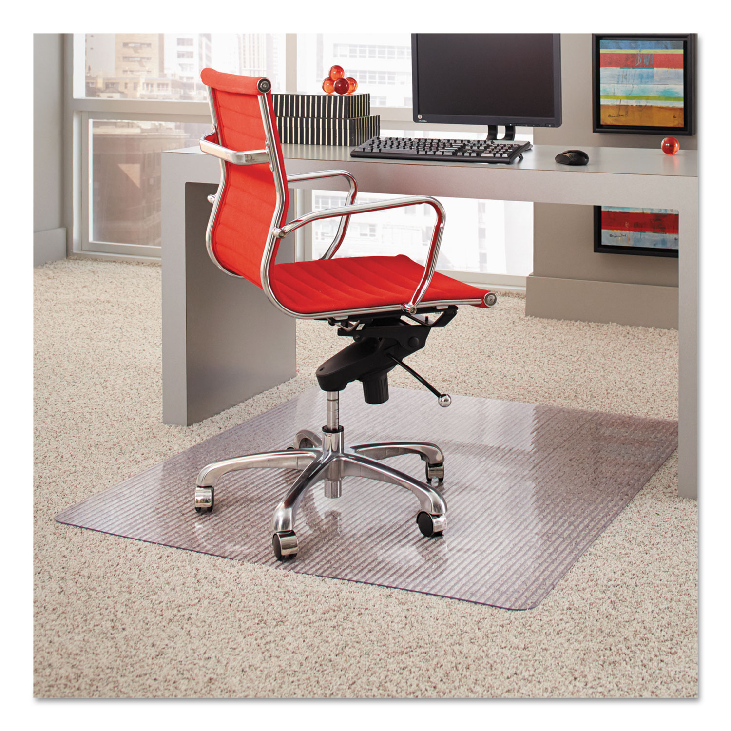  ES Robbins 162014 Dimensions Chair Mat for Carpet, 45 x 53, Clear (ESR162014) 