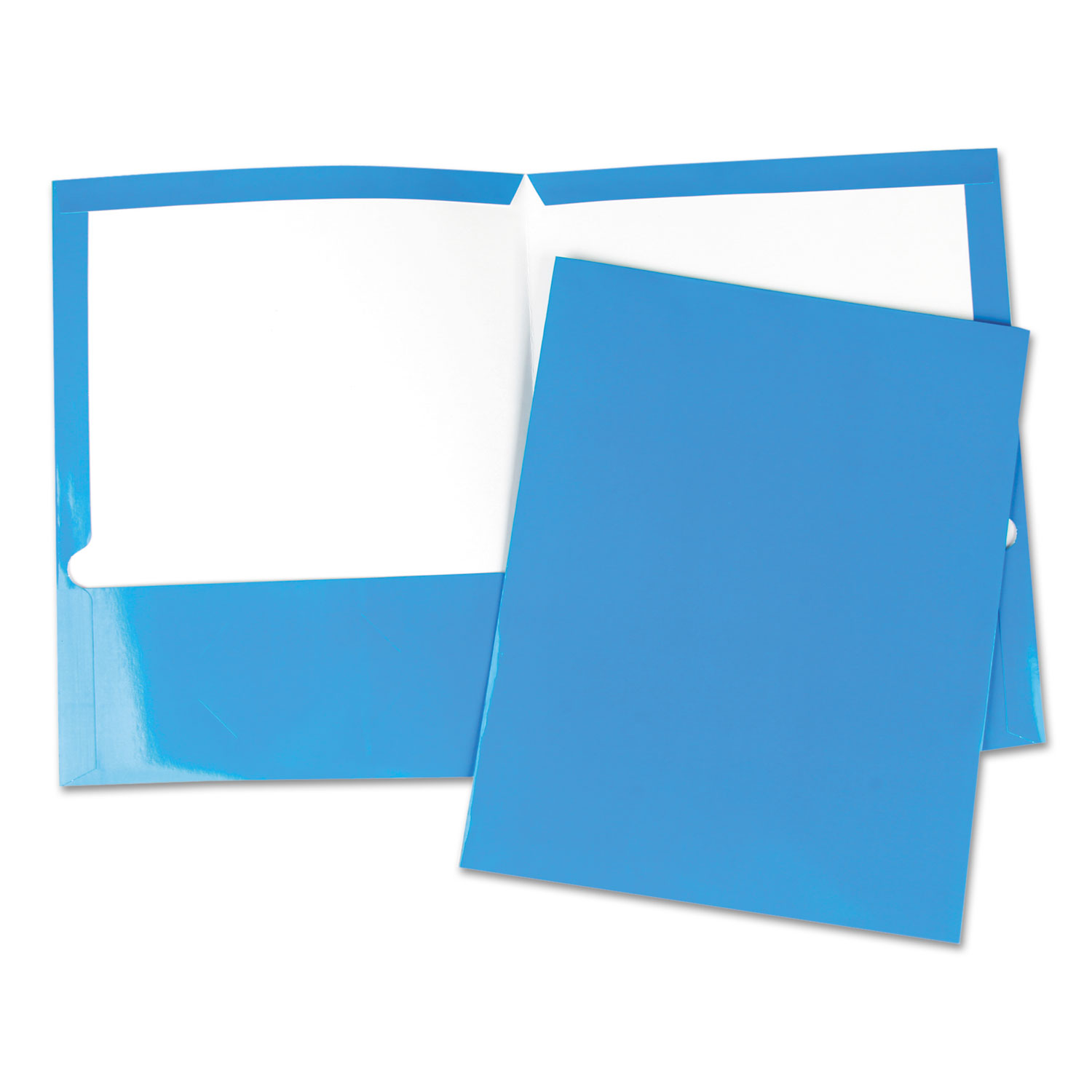  Universal UNV56419 Laminated Two-Pocket Folder, Cardboard Paper, Blue, 11 x 8 1/2, 25/Pack (UNV56419) 