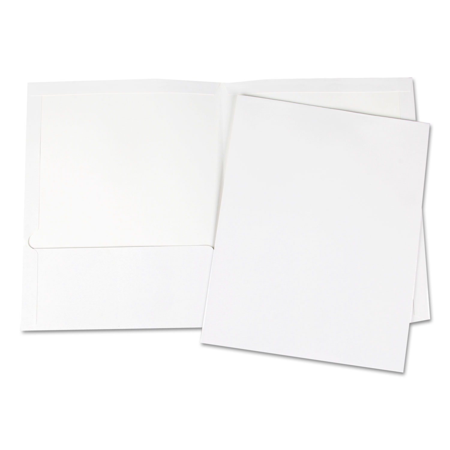  Universal UNV56417 Laminated Two-Pocket Portfolios, Cardboard Paper, White, 11 x 8 1/2, 25/Pack (UNV56417) 