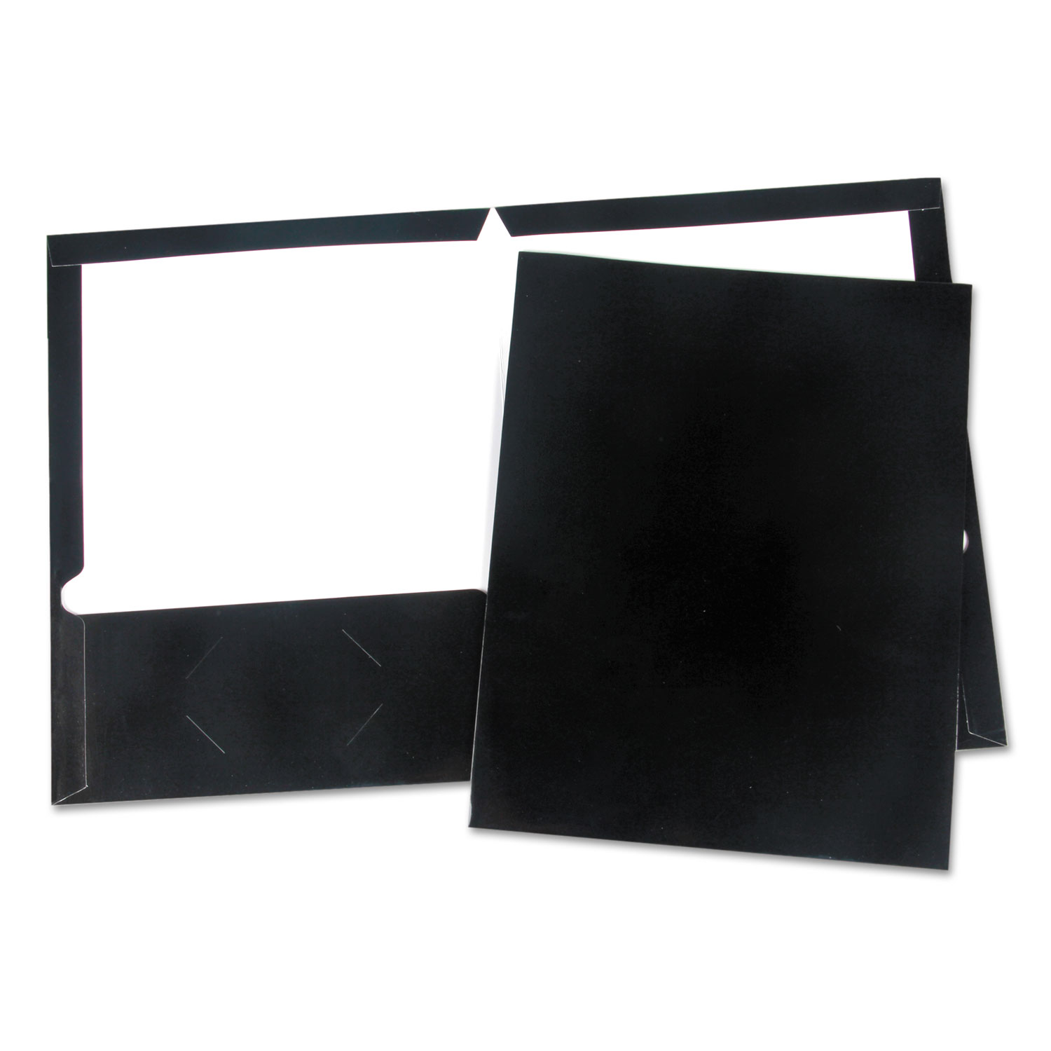  Universal UNV56416 Laminated Two-Pocket Folder, Cardboard Paper, Black, 11 x 8 1/2, 25/Pack (UNV56416) 