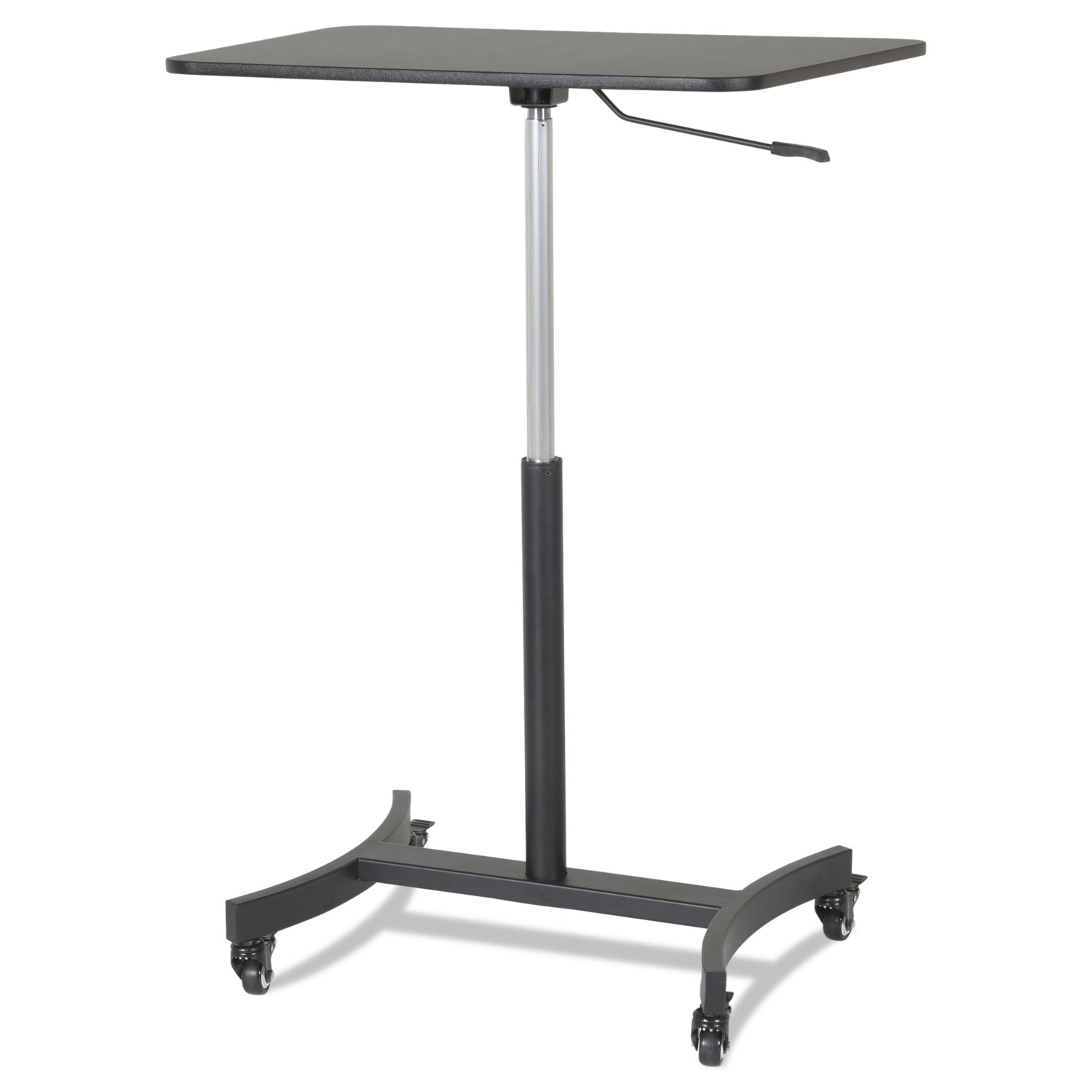High Rise Mobile Adjustable Sit-Stand Workstation, 30 3/4 x 22 x 44, Black