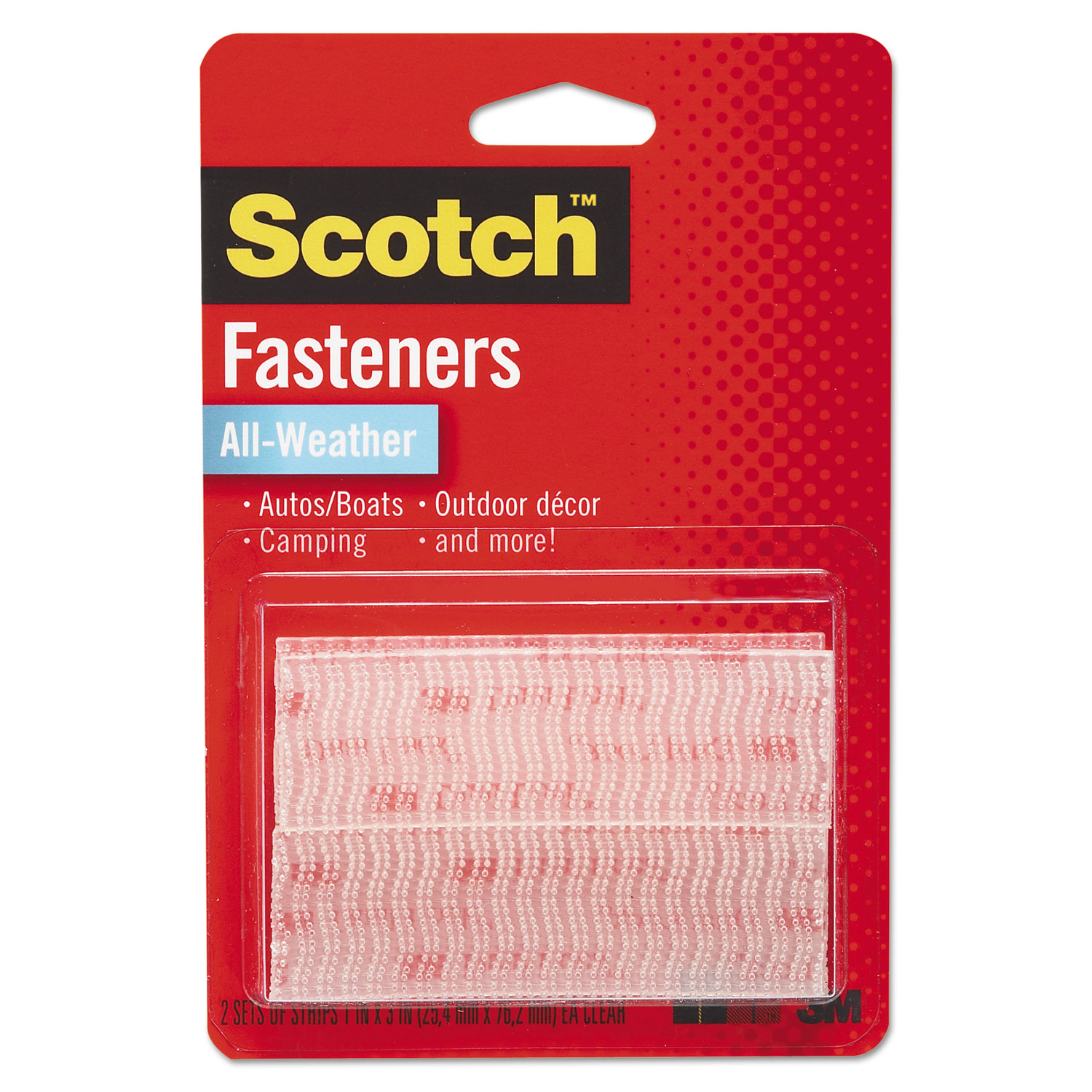  Scotch RFD7090 Extreme Fasteners, 1 x 3, Clear, 2/Pack (MMMRFD7090) 