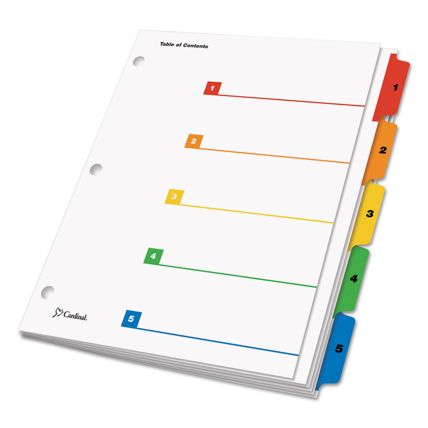 Cardinal® OneStep Plus Index System, 5-Tab, Multi-Color | National ...