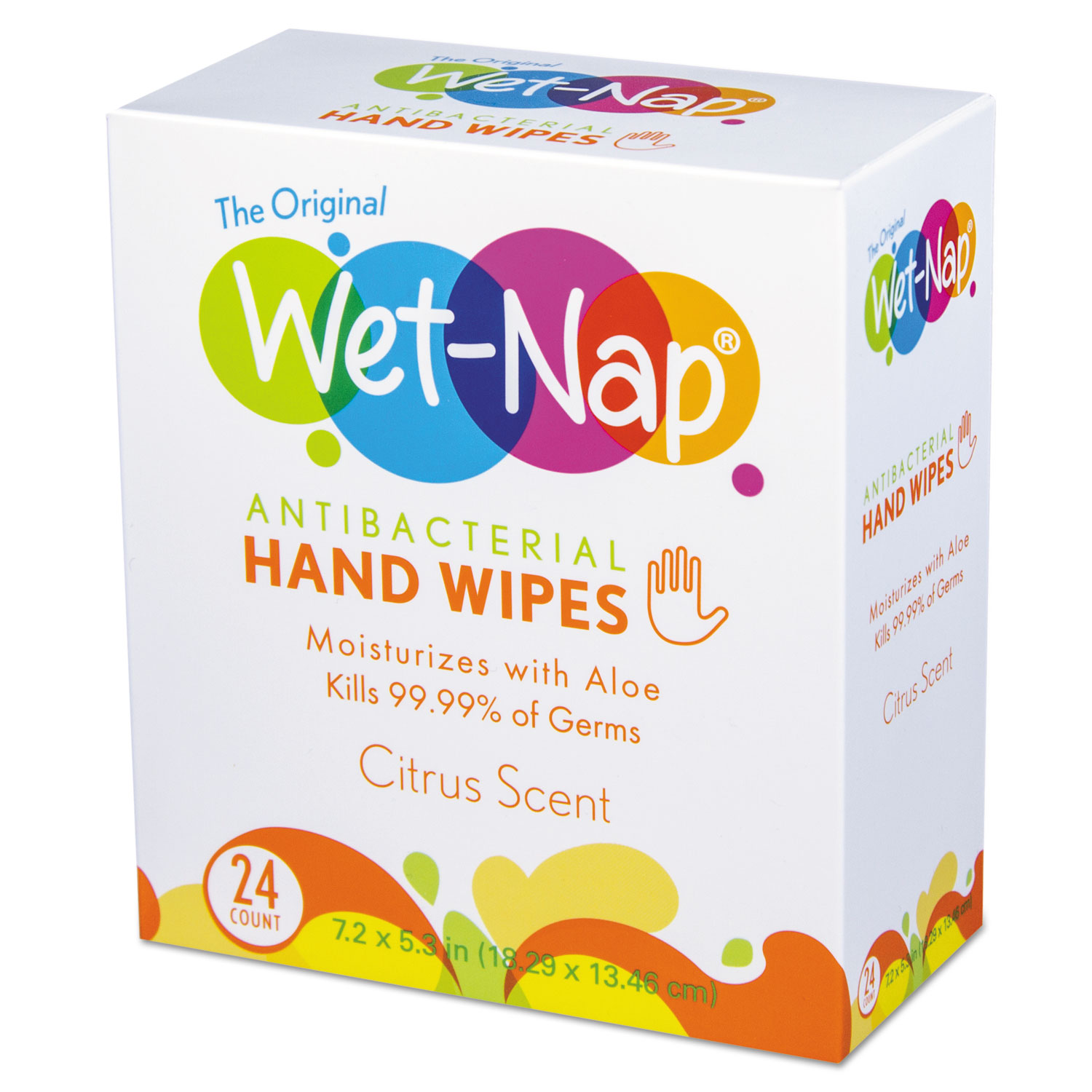 Hands and Face Cleansing Wipes, 6.45 x 8.45, Citrus, 24/Pack
