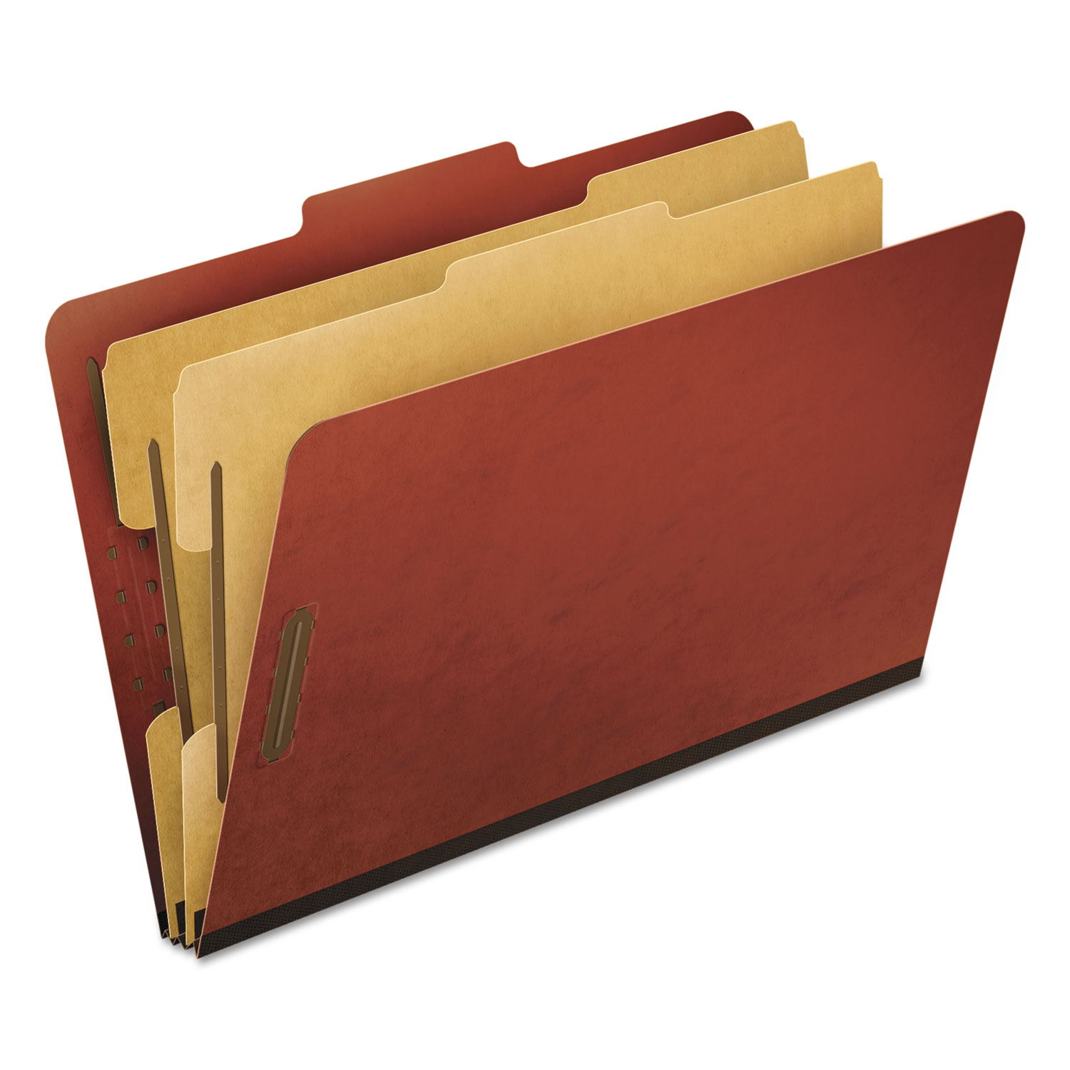  Pendaflex 2257R Four-, Six-, and Eight-Section Pressboard Classification Folders, 2 Dividers, Embedded Fasteners, Legal Size, Red, 10/Box (PFX2257R) 