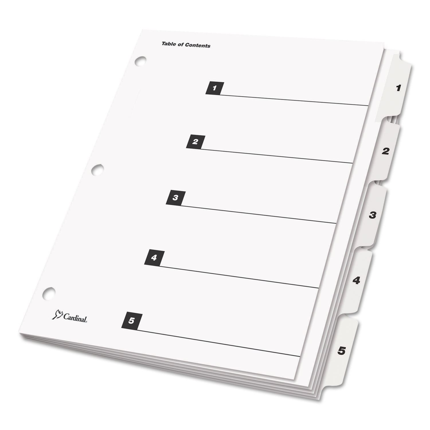OneStep Plus Index System, 5-Tab, White