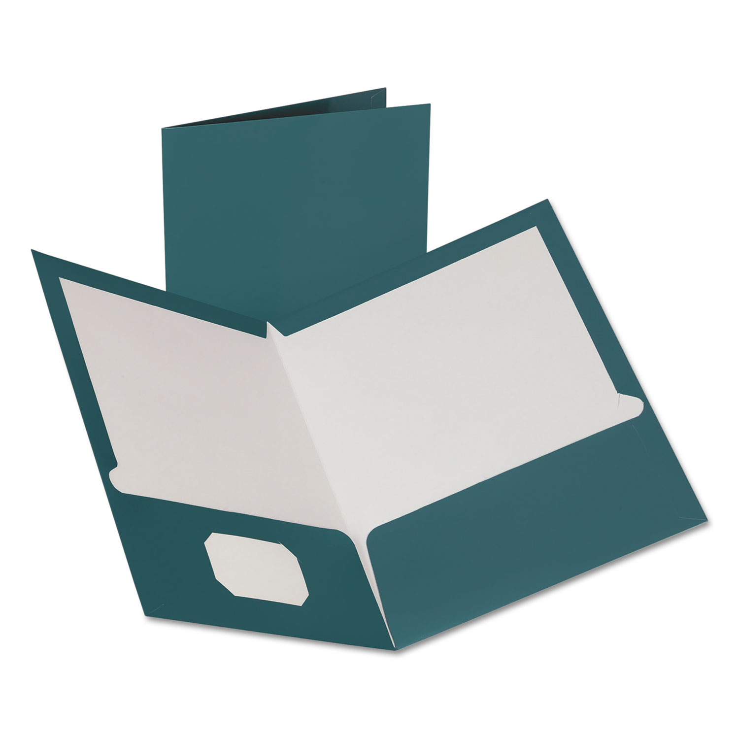  Oxford 5049561 Two-Pocket Laminated Folder, 100-Sheet Capacity, Metallic Teal (OXF5049561) 