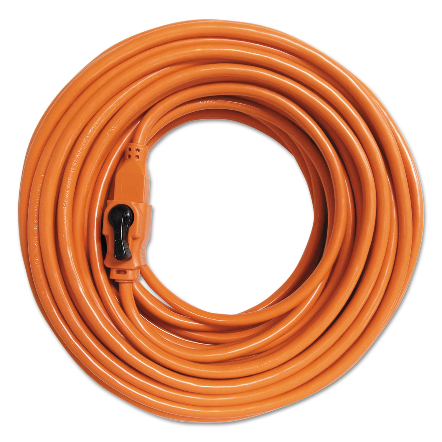 Indoor Extension Cord, Locking Plug, 100ft, Orange