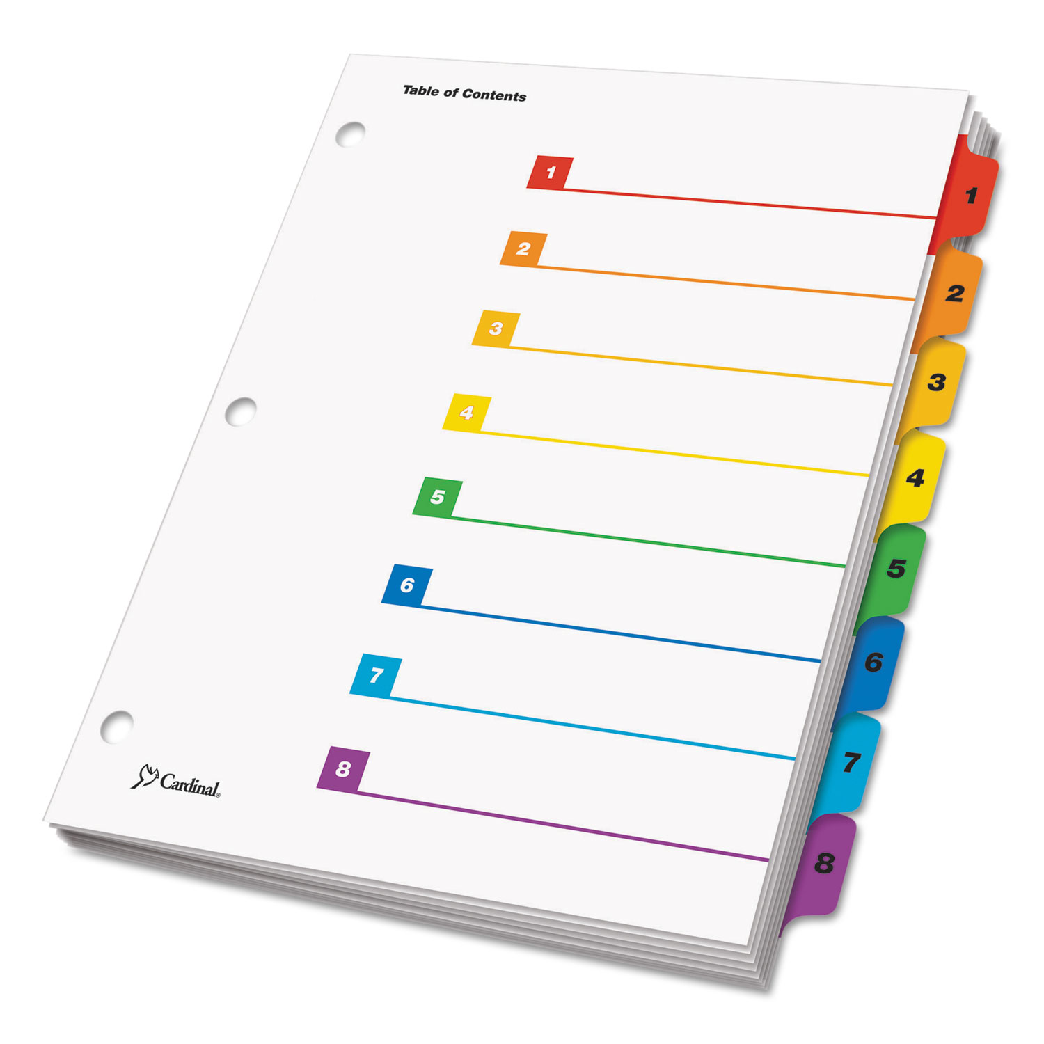 Business Source Index Dividers w/TOC Page 1-5 5 Tabs/ST 11"x8-1/2" White 05852 35255058520
