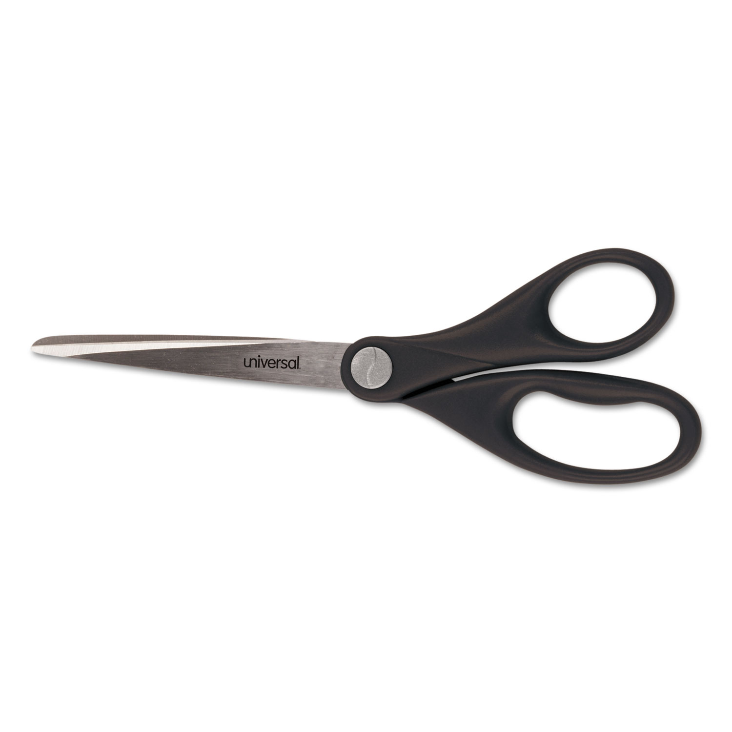  Universal UNV92008 Stainless Steel Office Scissors, Pointed Tip, 7 Long, 3 Cut Length, Black Straight Handle (UNV92008) 