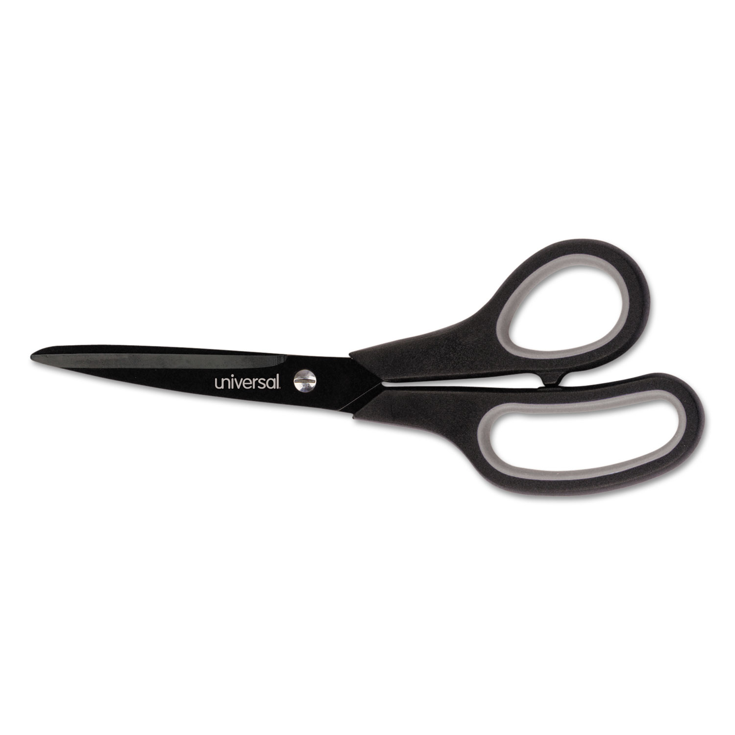  Universal UNV92021 Industrial Carbon Blade Scissors, 8 Long, 3.5 Cut Length, Black/Gray Straight Handle (UNV92021) 