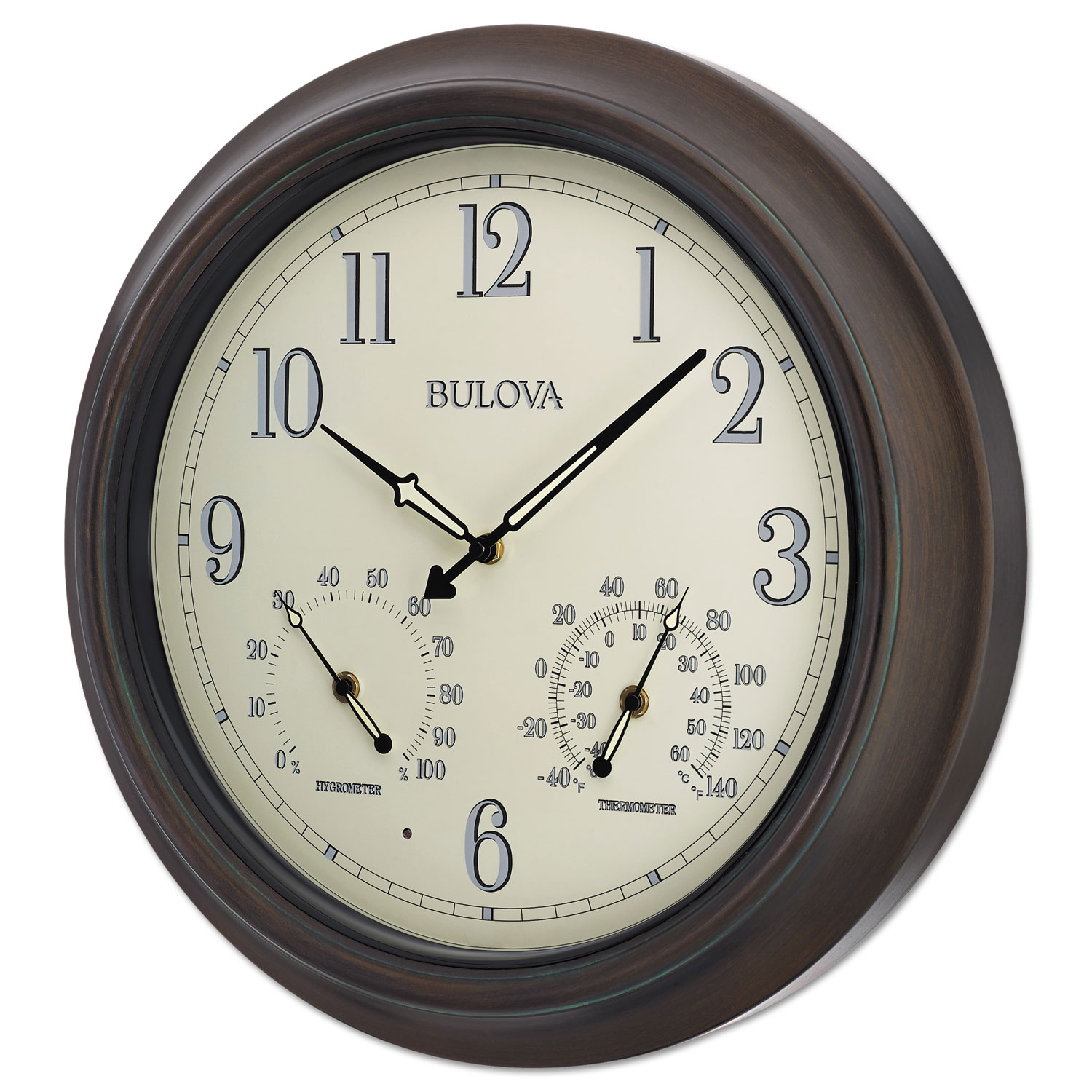 Weather Master Wall Clock, 18 Diameter, Oil Rubbed Bronze