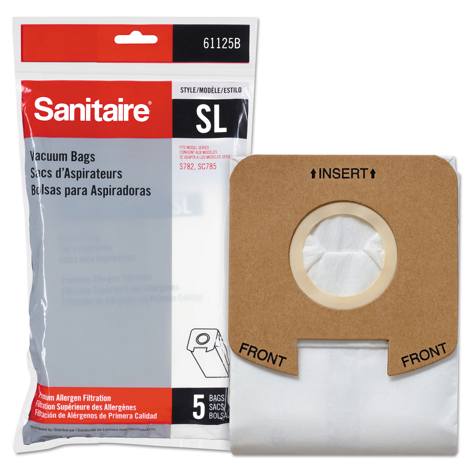  Sanitaire 61125B-10 Disposable Bags For Sanitaire Multi-Pro 2 Motor Lightweight Upright Vac, 5/Pack (EUR61125B10) 