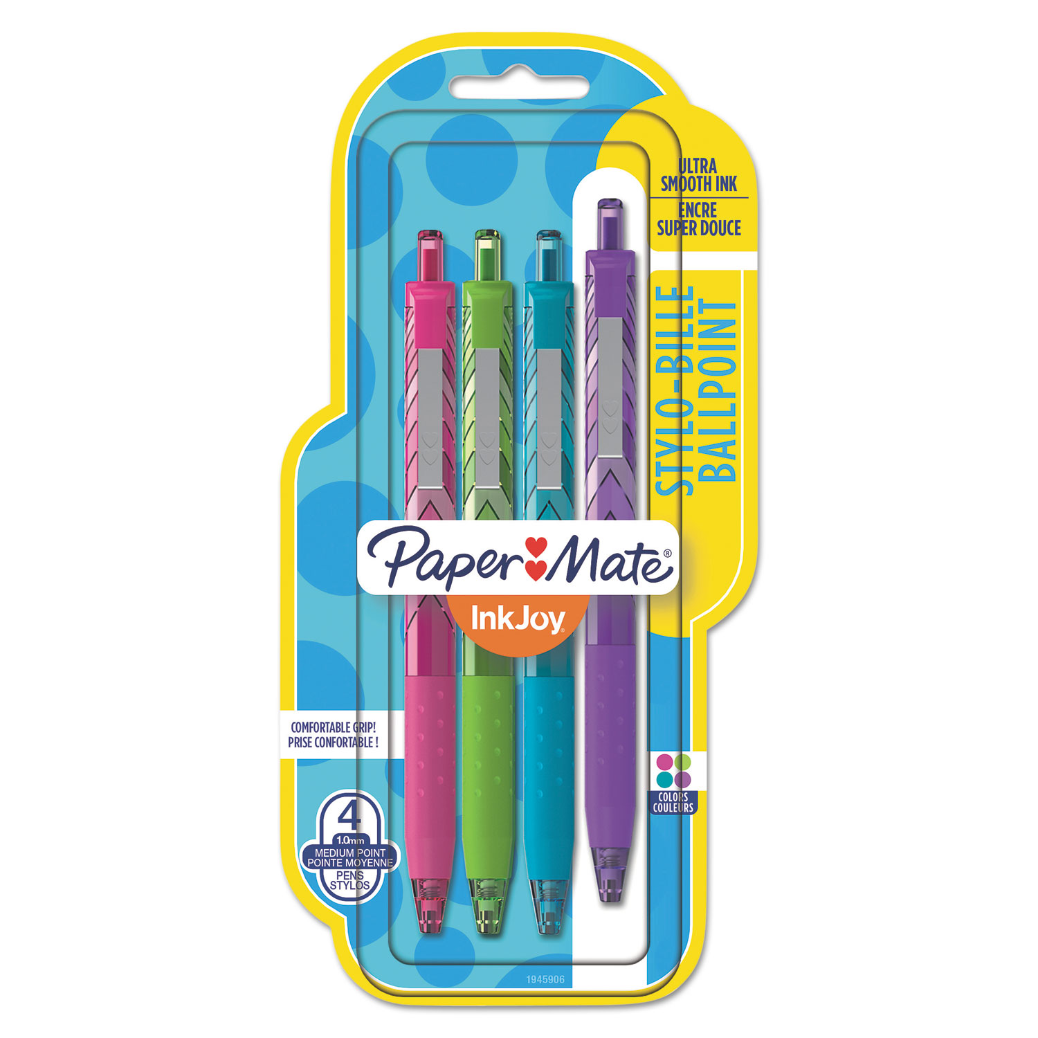  Paper Mate 1945906 InkJoy 300 RT Fashion Wrap Ballpoint Pen, 1mm, Assorted Ink/Barrel, 4/Pack (PAP1945906) 