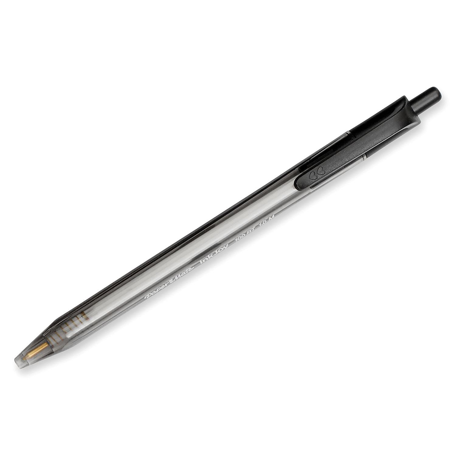 InkJoy 100 RT Ballpoint Pen, Retractable, Medium 1 mm, Black Ink,  Smoke/Black Barrel, Dozen