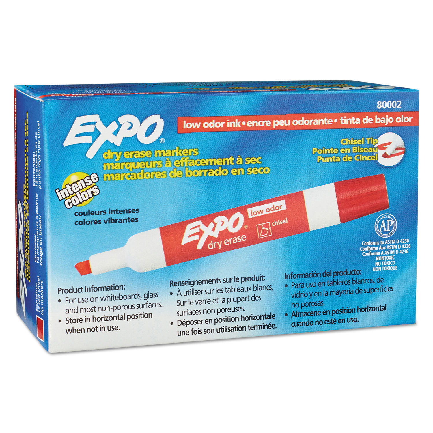 Expo 80004 Green Low-Odor Chisel Tip Dry Erase Marker - 12/Pack