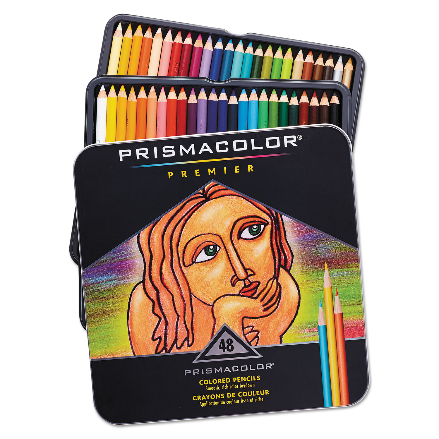  Prismacolor 3598THT Premier Colored Pencil, 3 mm, 2B (#1), Assorted Lead/Barrel Colors, 48/Pack (SAN3598THT) 