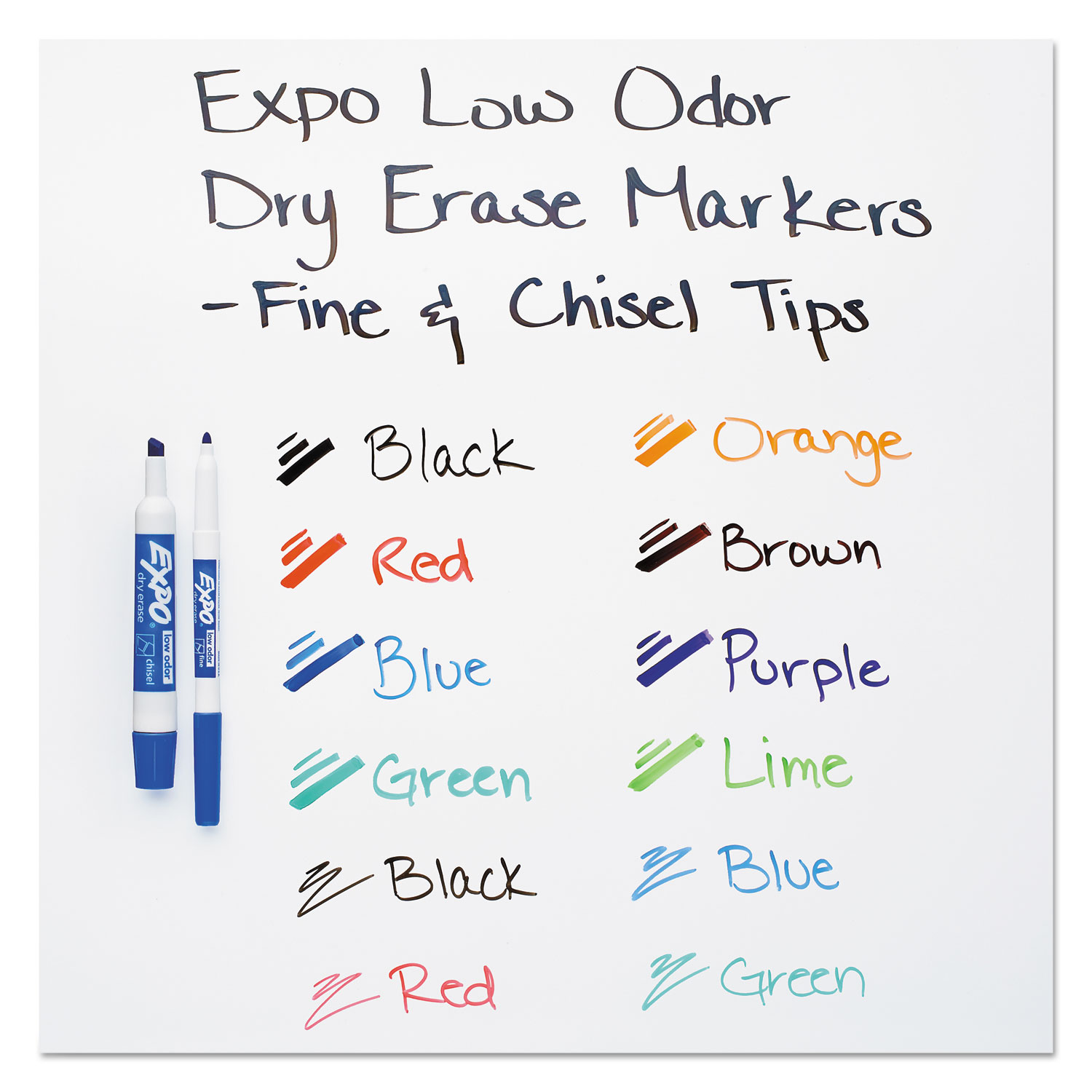 Download Low-Odor Dry Erase Marker, Eraser and Cleaner Kit, Assorted Tips, Assorted Colors, 12/Set ...