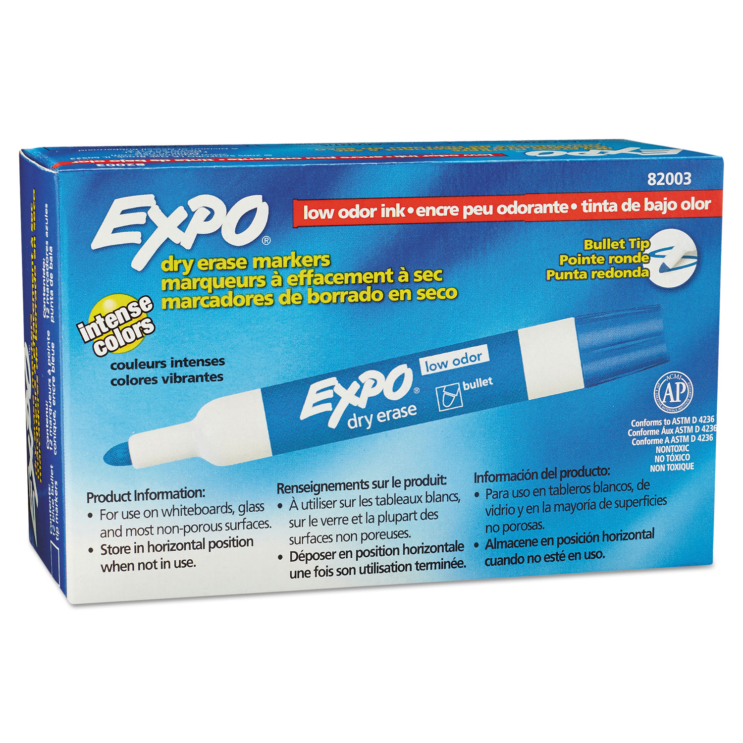 Low-Odor Dry-Erase Marker, Extra-Fine Bullet Tip, Assorted Colors, 4/Pack -  Office Source 360