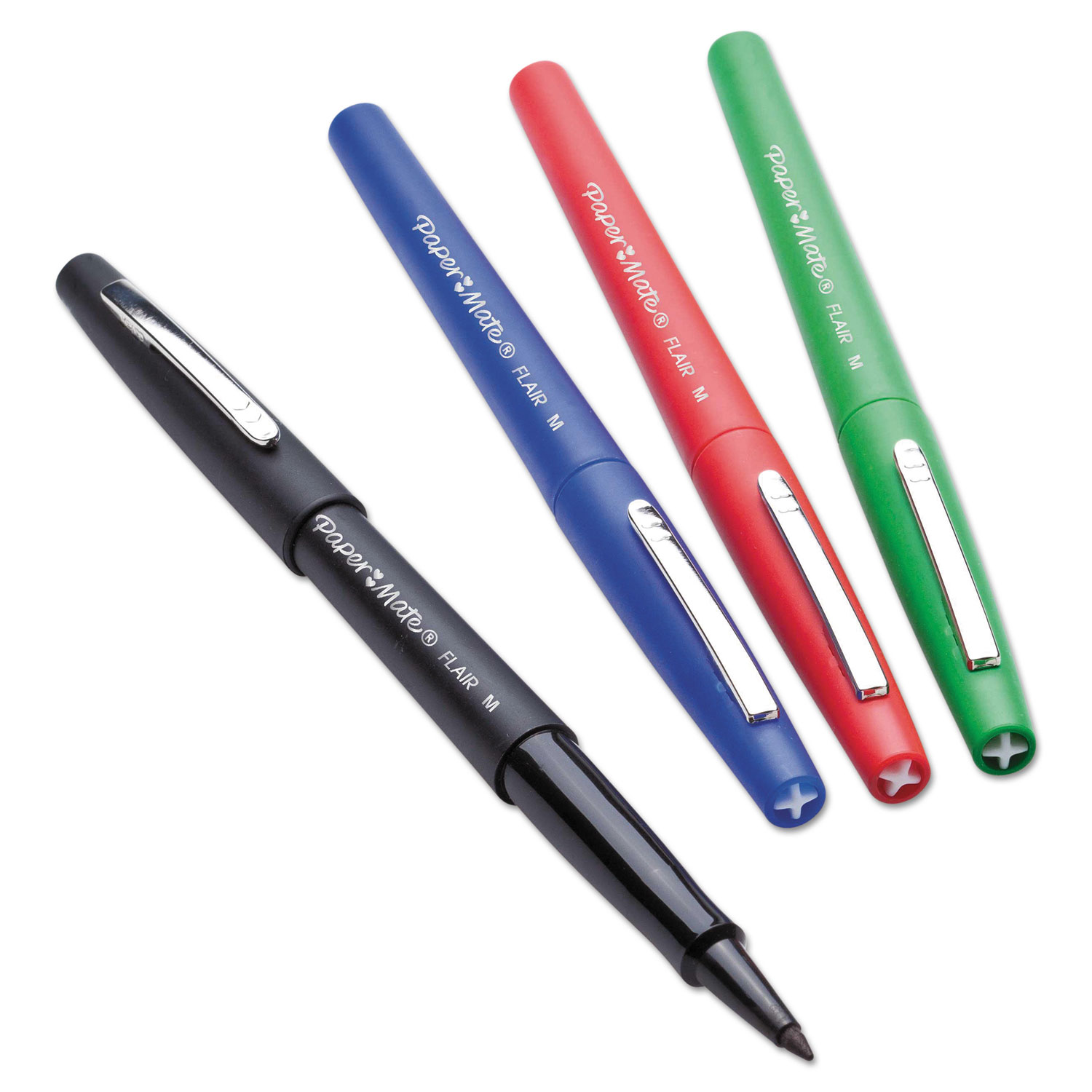 Paper Mate Point Guard Flair Bullet Point Stick Pen, Assorted Colors, .7mm, 24/