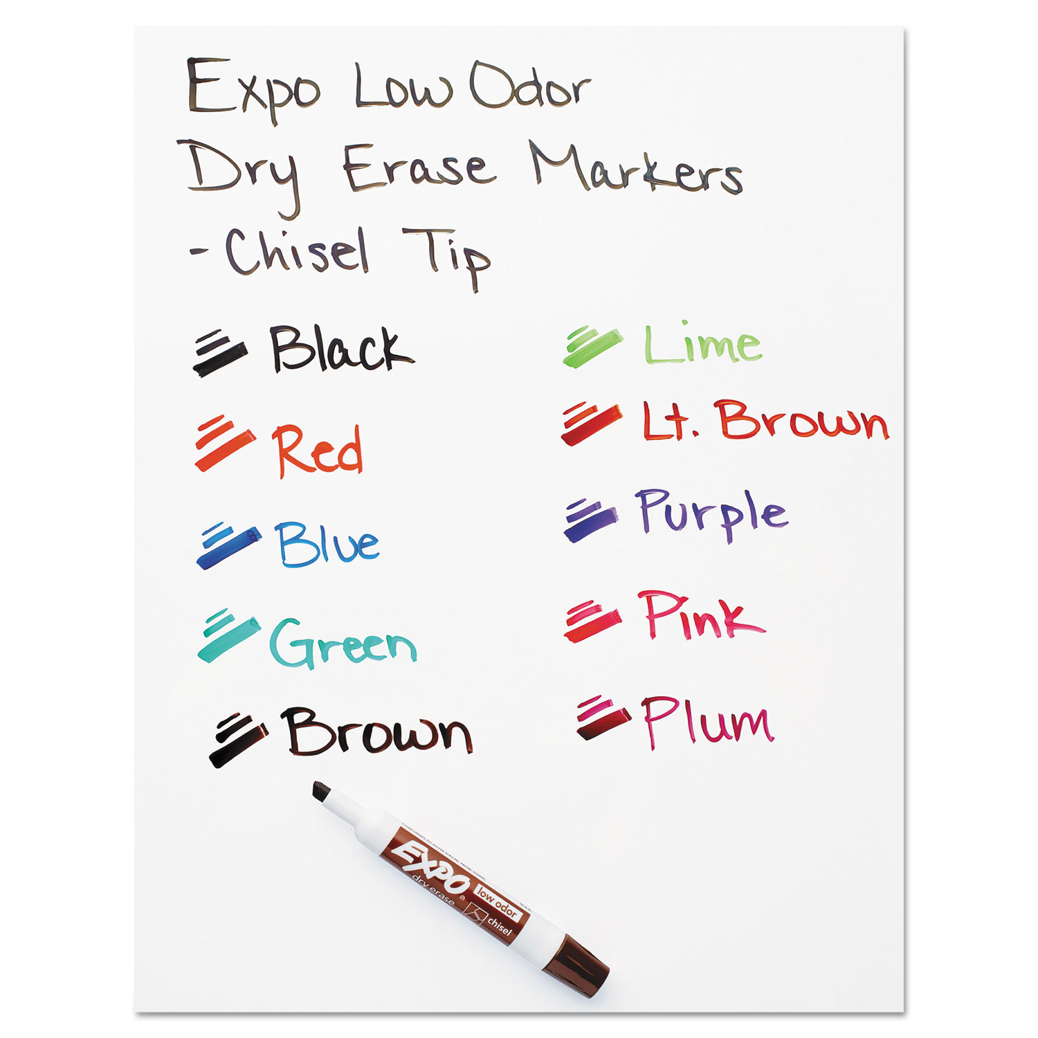 Low-Odor Dry-Erase Marker, Broad Chisel Tip, Black, Dozen - Western  Stationers