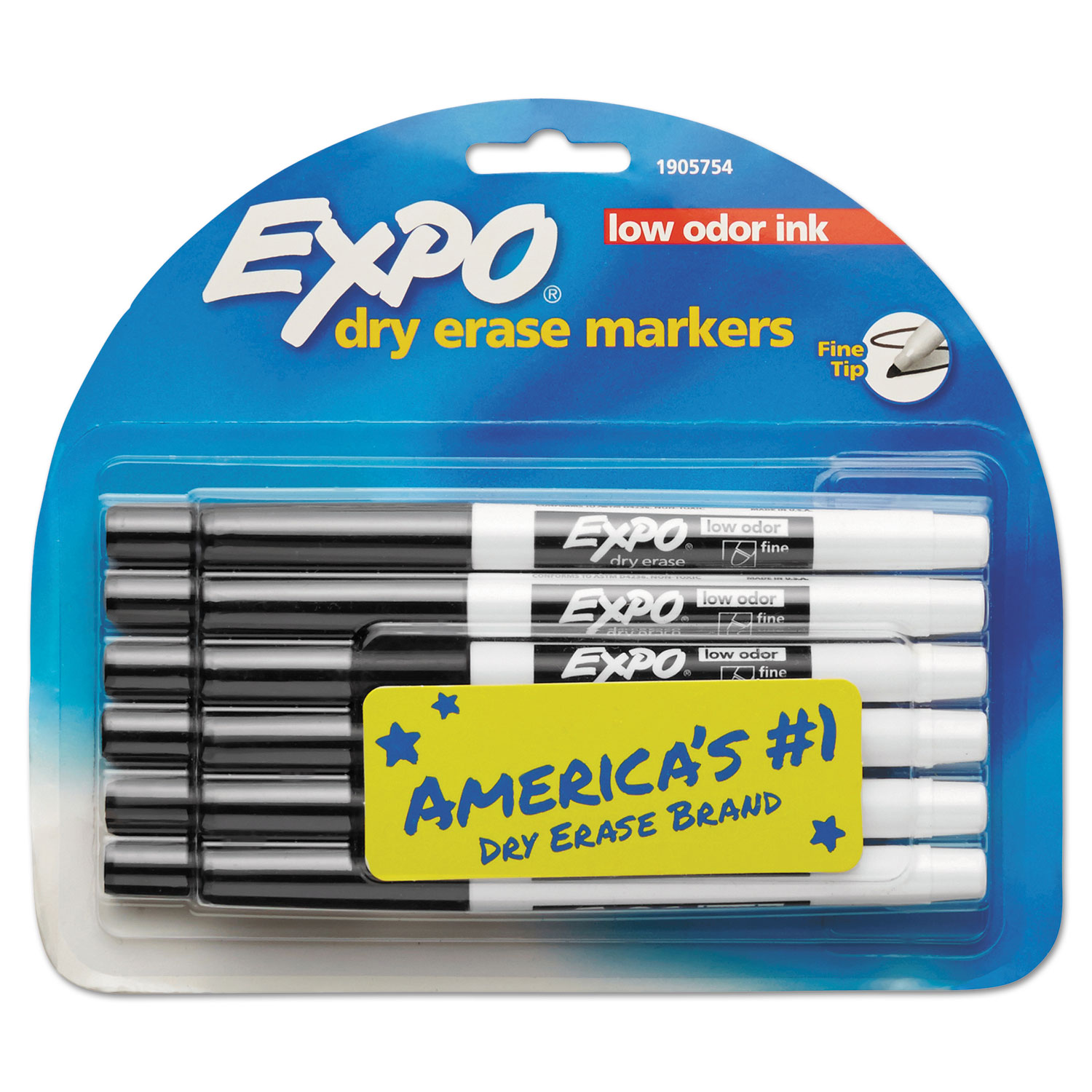  EXPO 86001 Low-Odor Dry-Erase Marker, Fine Bullet Tip, Black, Dozen (SAN86001) 