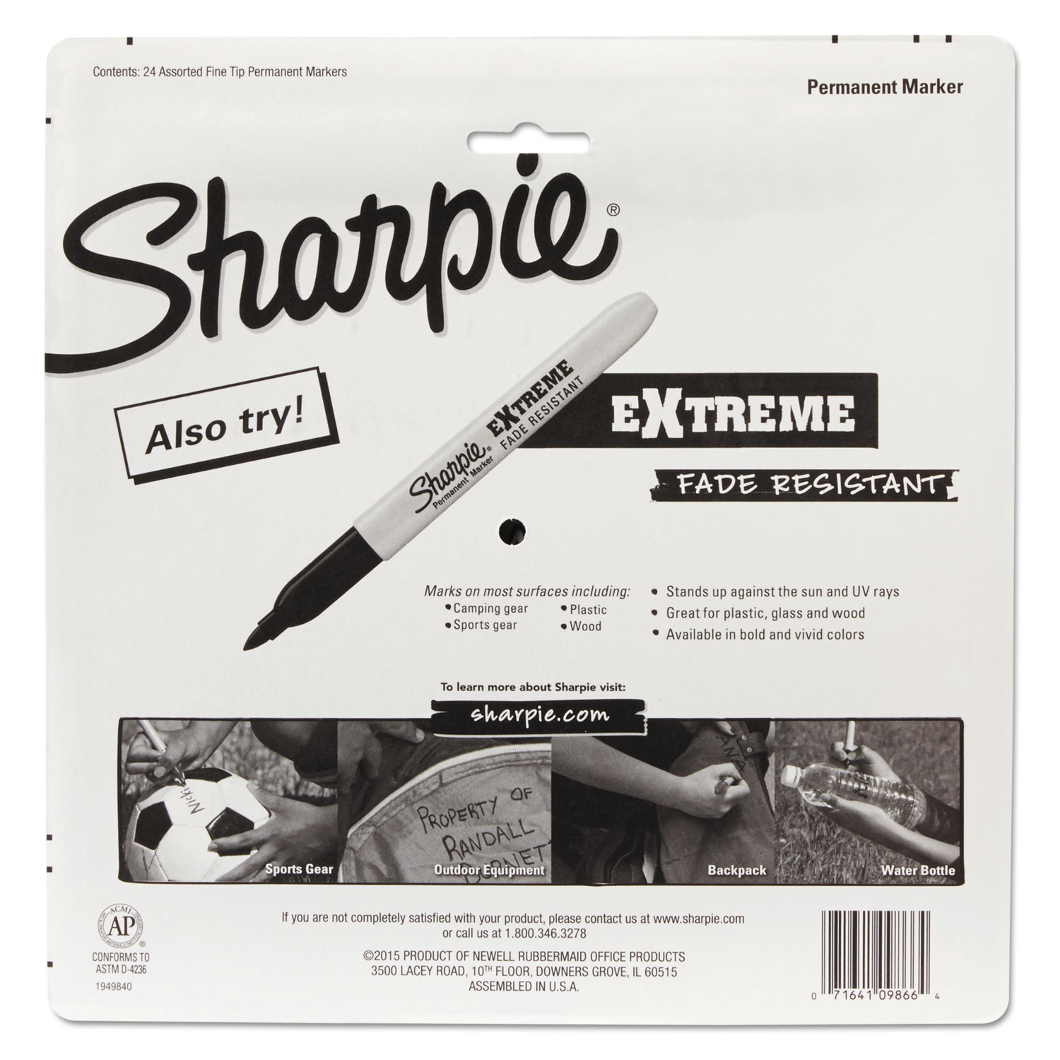  SHARPIE Extreme Permanent Markers, Fine Point, Black, 4 Count  : Office Products