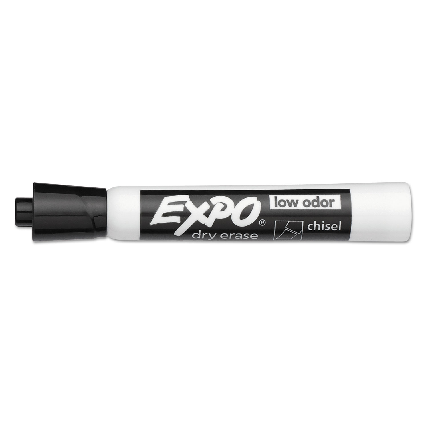 Low-Odor Dry-Erase Marker, Broad Chisel Tip, Black, Dozen - Best Office