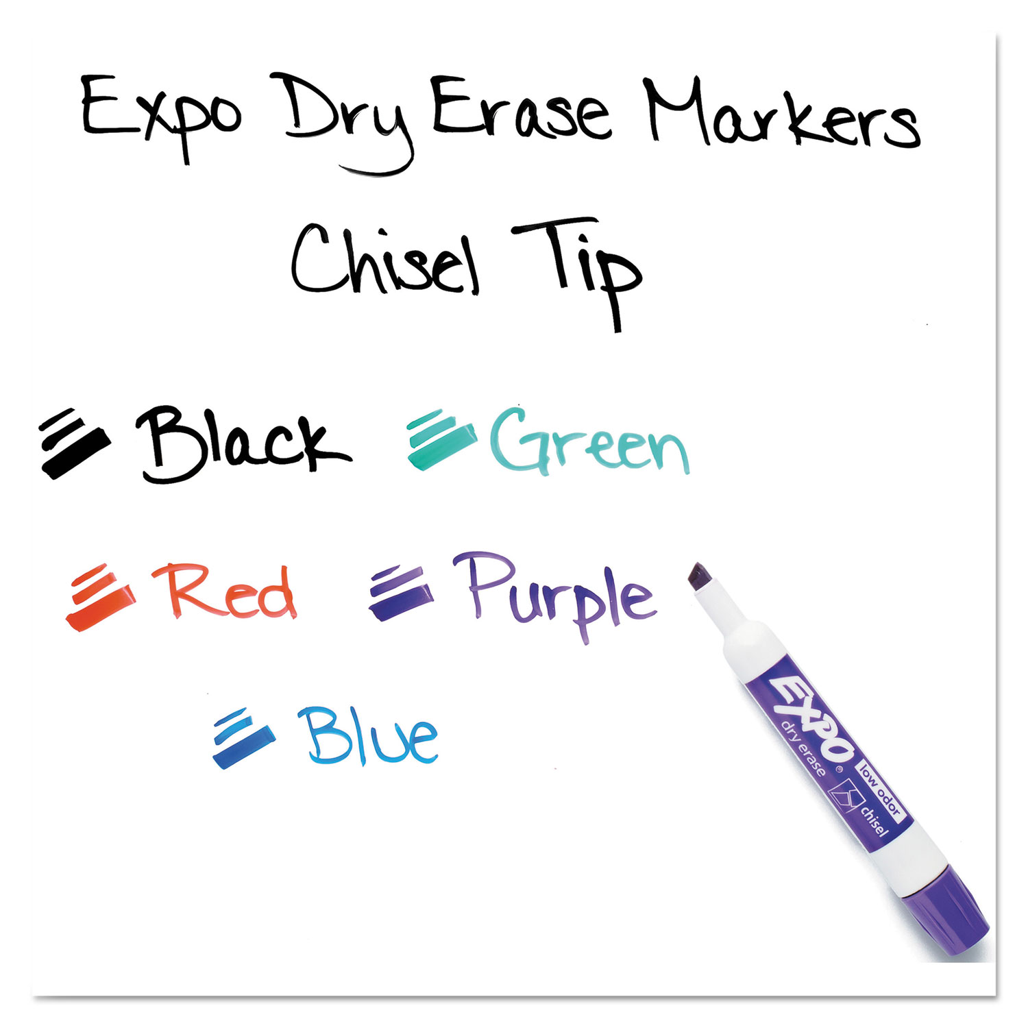 Low-Odor Dry Erase Marker Office Value Pack, Extra-Fine Bullet Tip