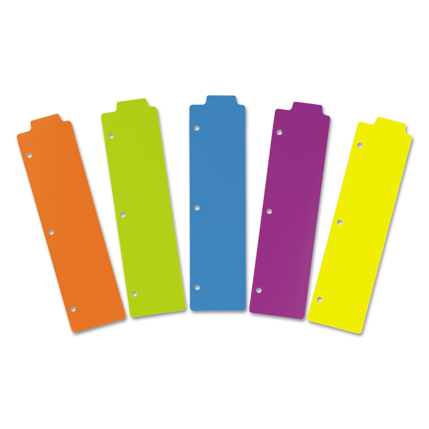 Tabbed Snap-In Bookmark Plastic Dividers, Assorted Solid Color, 5-Tab, 3x11 1/2