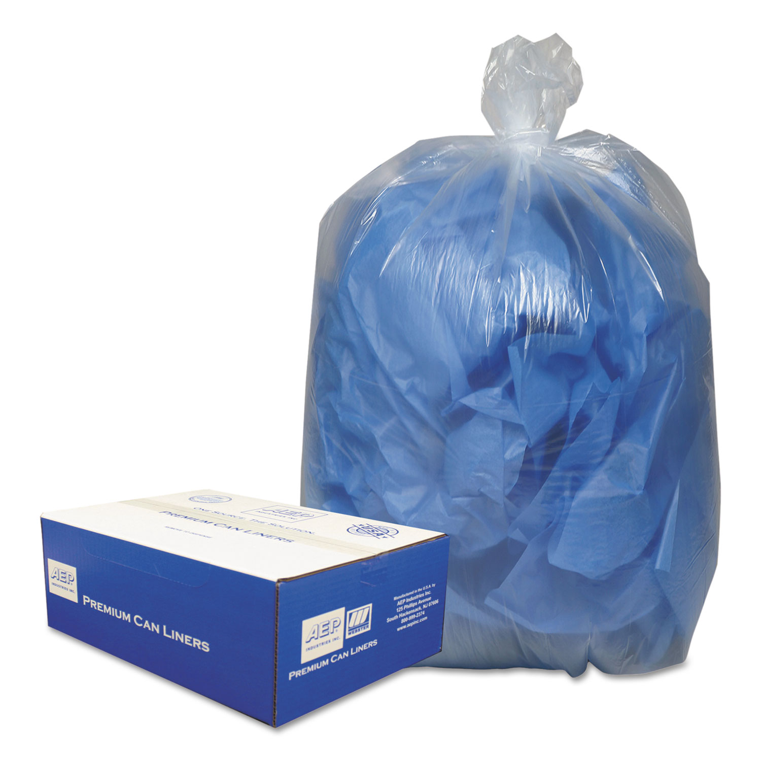  Classic Clear WEBBC60 Linear Low-Density Can Liners, 60 gal, 0.9 mil, 38 x 58, Clear, 100/Carton (WBI385822C) 