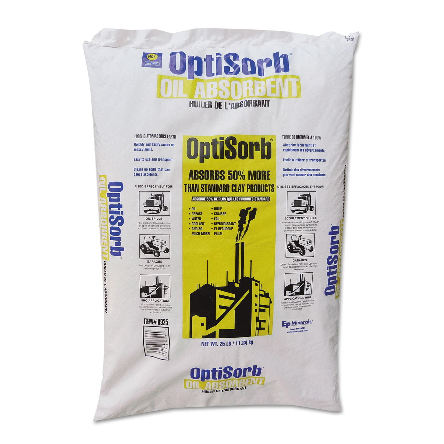  OptiSorb 8925 Industrial Sorbent, 25 Pounds, Mineral Earth Particulates (MOL8925) 