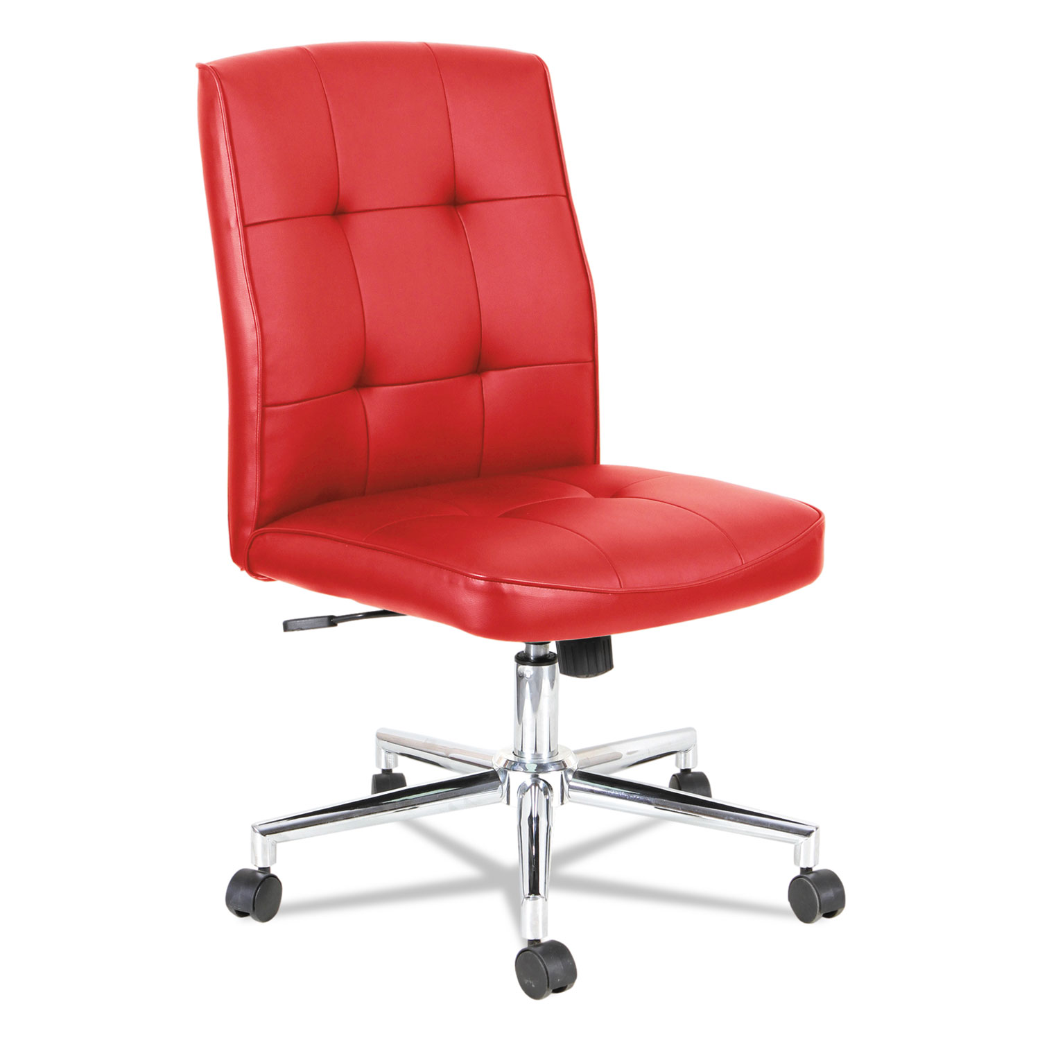  Alera OIFNT4936 Slimline Swivel/Tilt Task Chair, Supports up to 275 lbs., Red Seat/Red Back, Chrome Base (ALENT4936) 