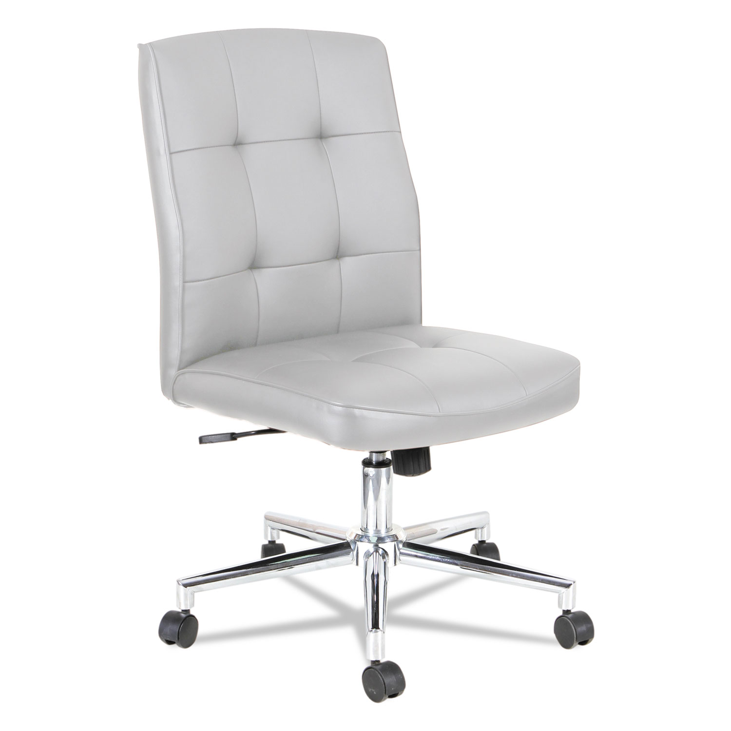  Alera OIFNT4906 Slimline Swivel/Tilt Task Chair, Supports up to 275 lbs., White Seat/White Back, Chrome Base (ALENT4906) 