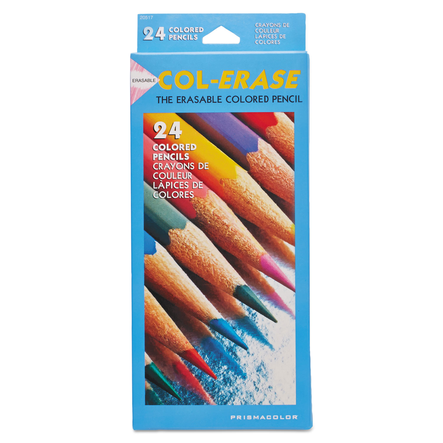  Prismacolor 20517 Col-Erase Pencil with Eraser, 0.7 mm, 2B (#1), Assorted Lead/Barrel Colors, 24/Pack (SAN20517) 
