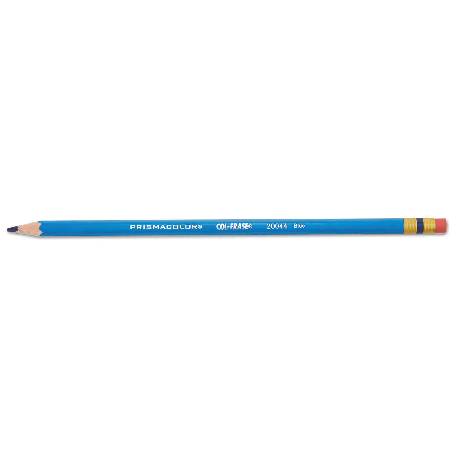 Col-Erase Pencil w/Eraser, Blue Lead/Barrel, Dozen