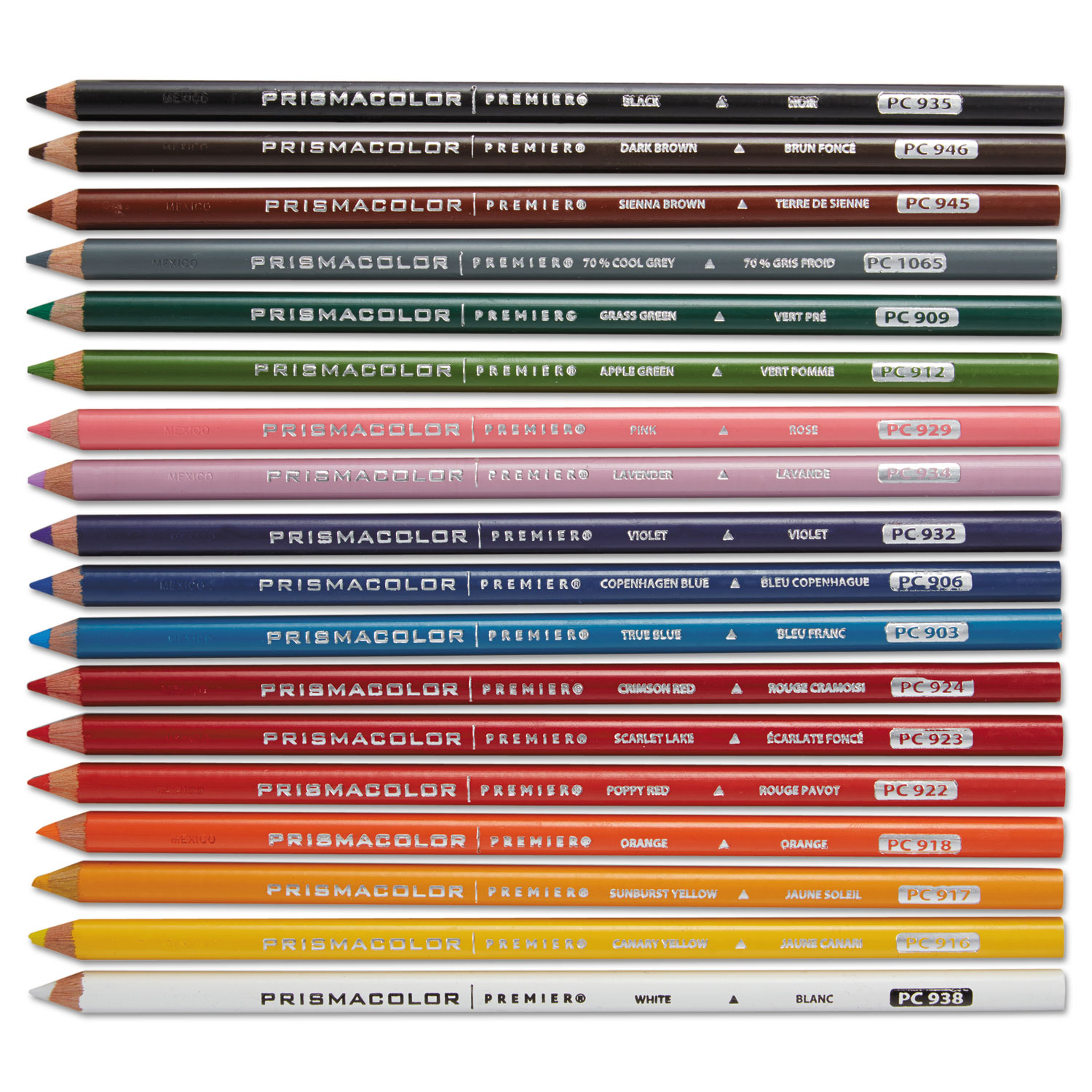 Premier Colored Pencil, 3 mm, 2B (#1), White Lead, White Barrel, Dozen