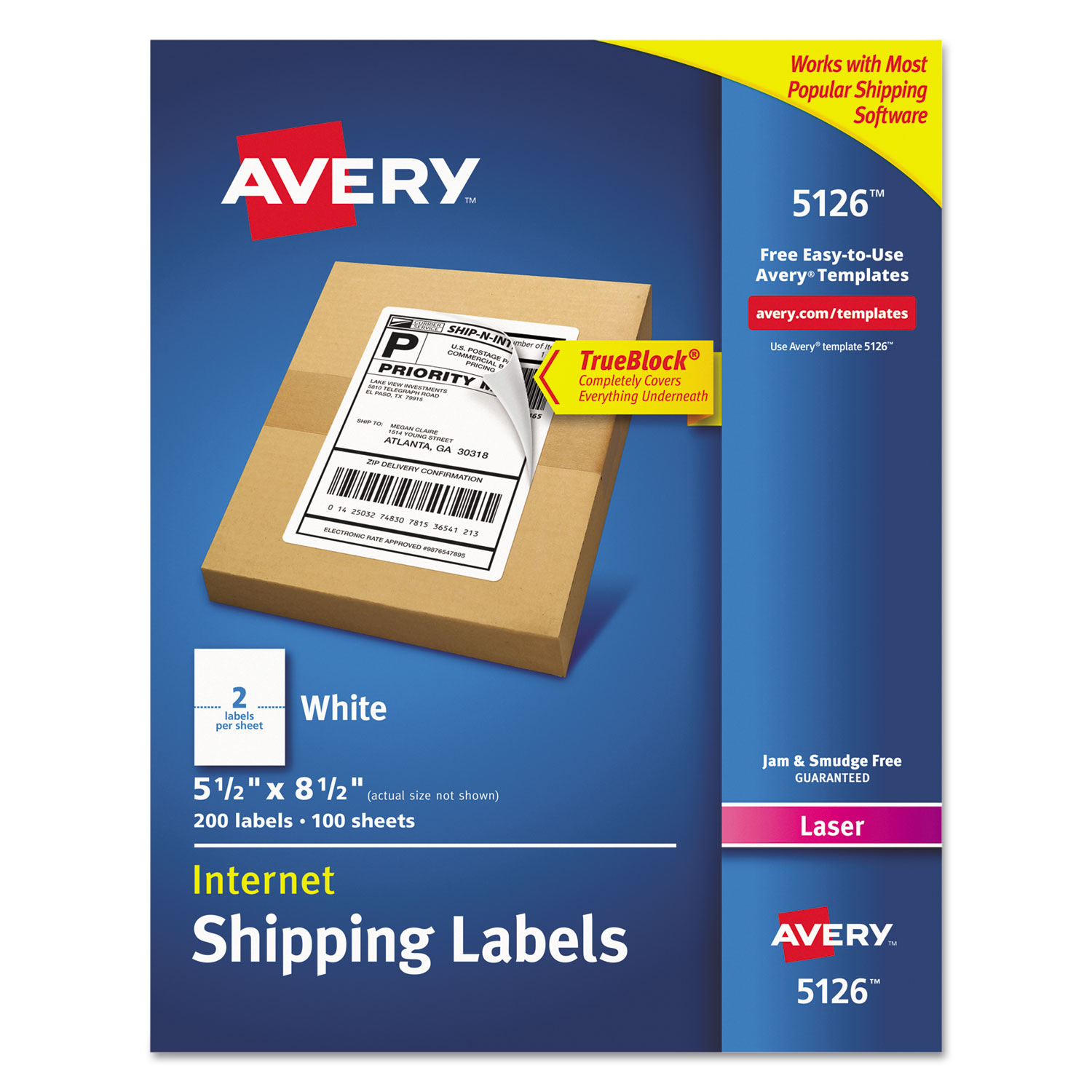 50 Laser Ink Jet Labels Click N Ship With Peel Off Receipt Perfect For Usps Shipping Labels s Packing Shipping