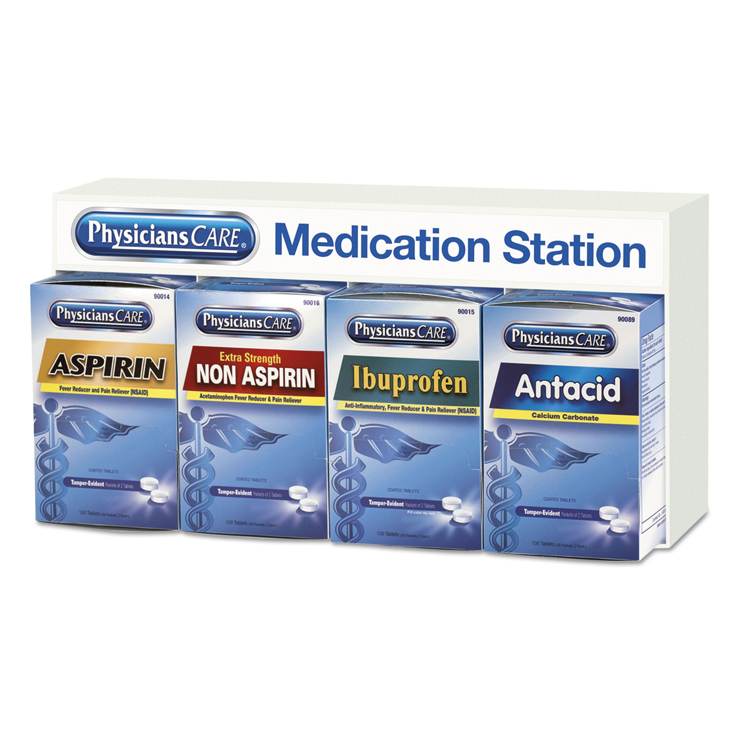 Medication Station: Aspirin, Ibuprofen, Non Aspirin Pain Reliever, Antacid