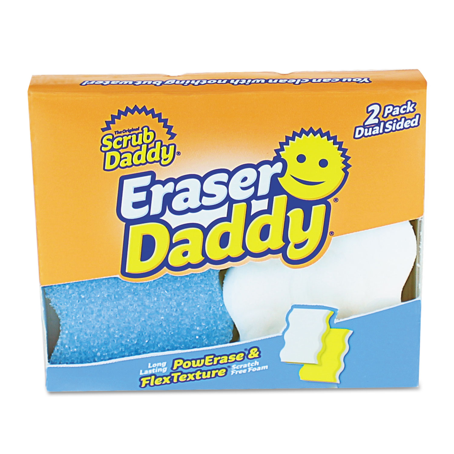 Eraser Daddy Scrubber, Assorted, 5.563 x 5.313 x 0.938, 2/Pack