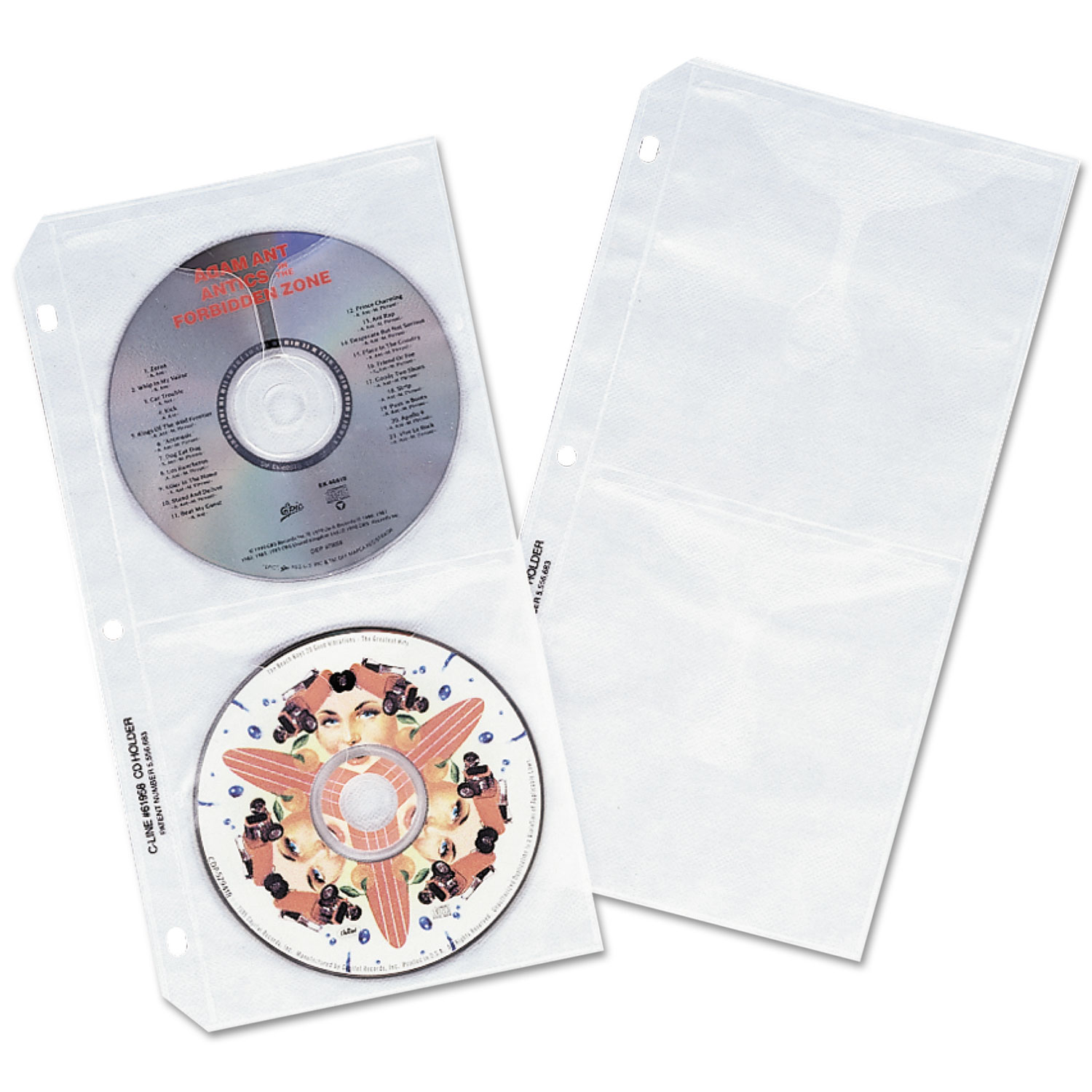 Deluxe CD Ring Binder Storage Pages, Standard, Stores 4 CDs, 10/Pack