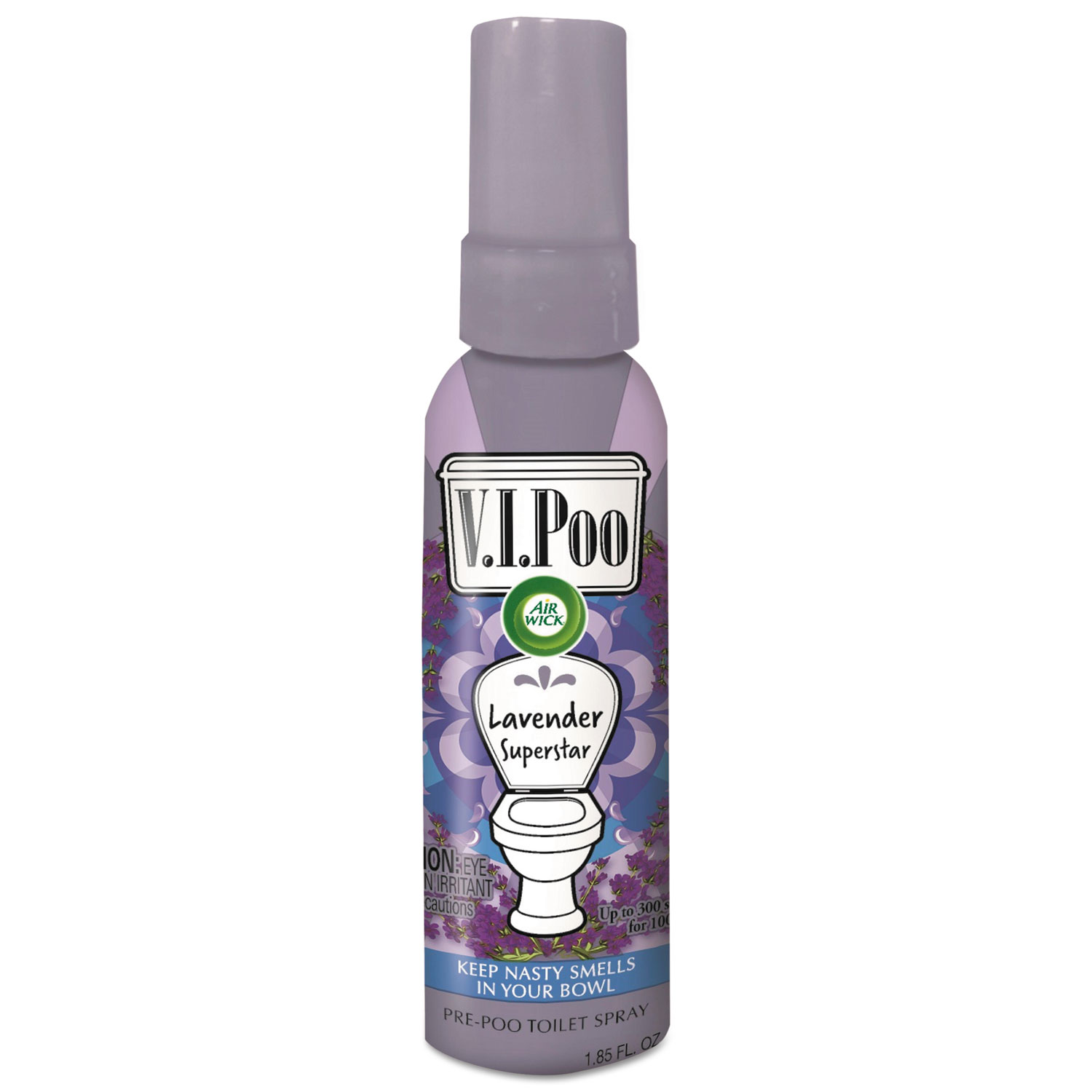 V.I. Poo Pre-Poo Toilet Spray, Lavender Superstar, 1.85oz Spray Bottle, 6/Carton