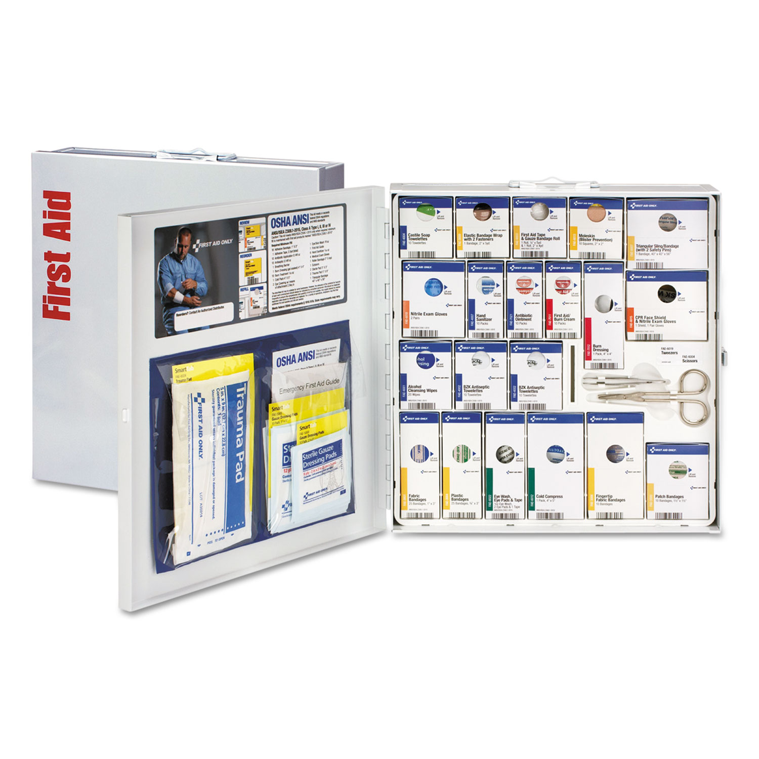  First Aid Only 746004 ANSI 2015 SmartCompliance First Aid Station f/50 People, No Medication, 202Piece (FAO746004) 