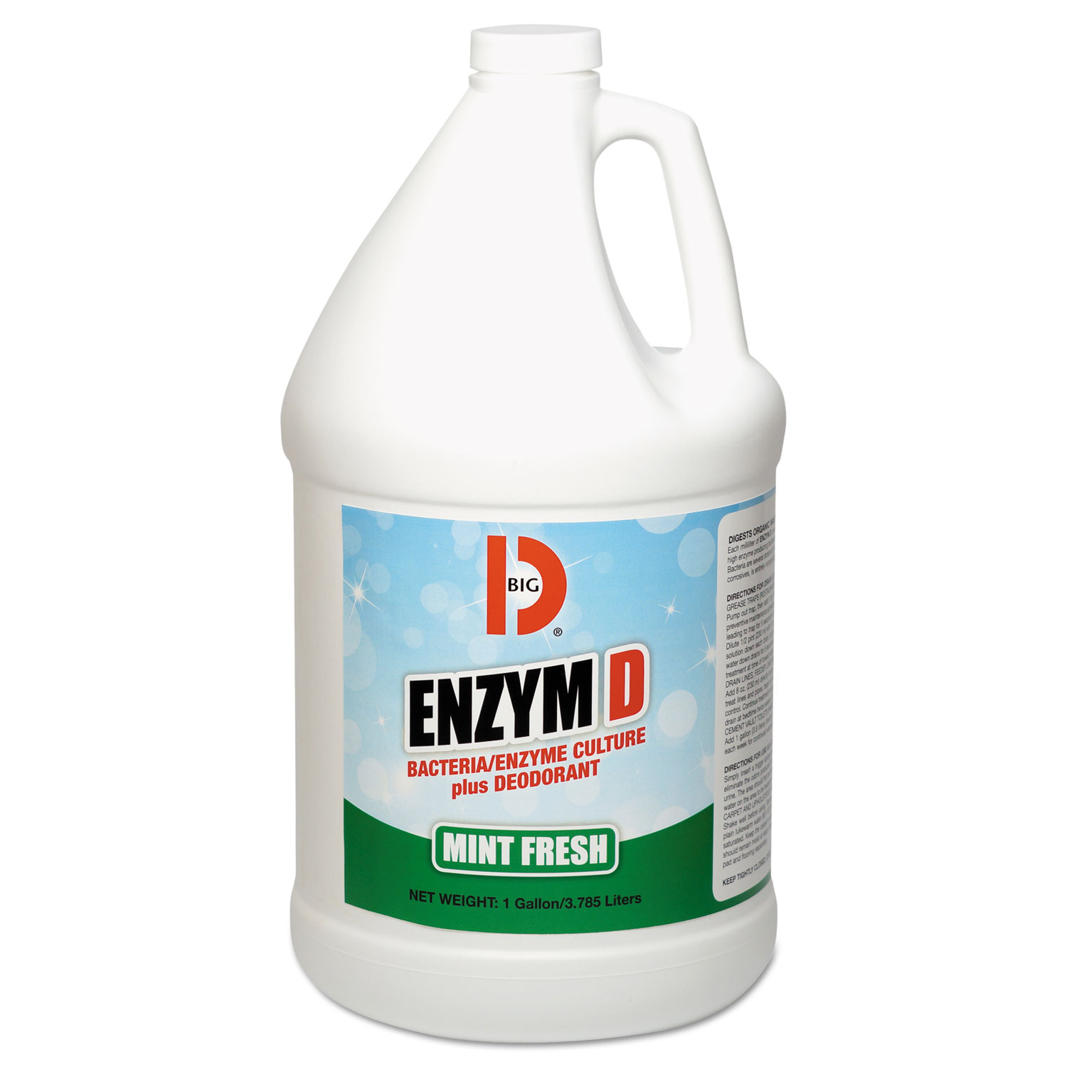  Big D Industries 150400 Enzym D Digester Deodorant, Mint, 1 gal, Bottle, 4/Carton (BGD1504) 