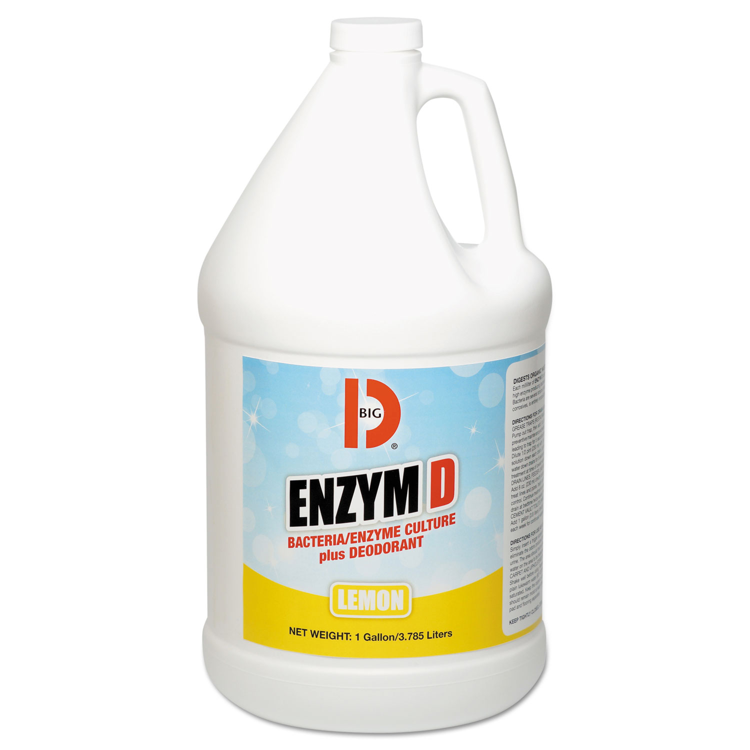  Big D Industries 150000 Enzym D Digester Liquid Deodorant, Lemon, 1 gal, 4/Carton (BGD1500) 