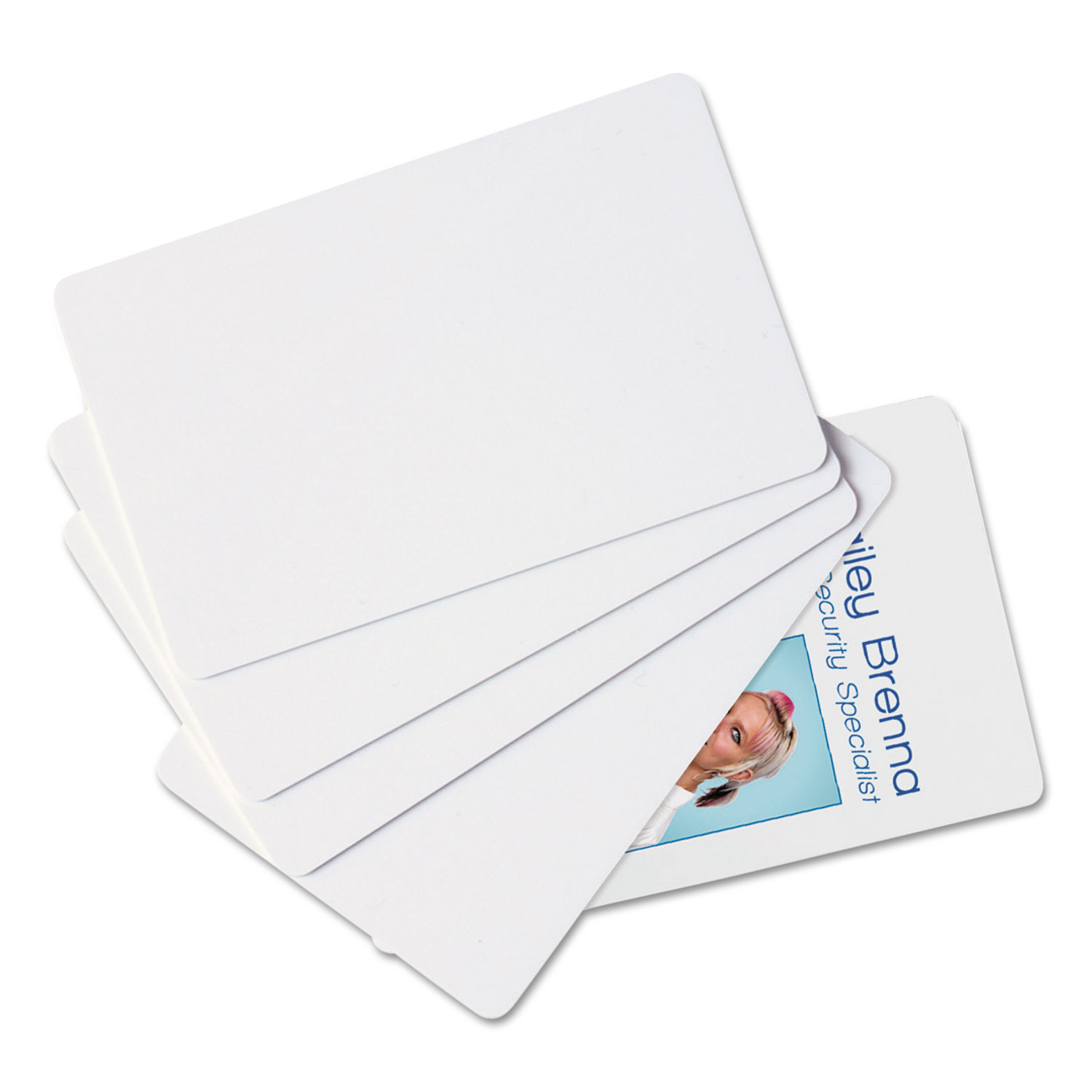 SICURIX Blank ID Card, 2 1/8 x 3 3/8, White, 100/Pack