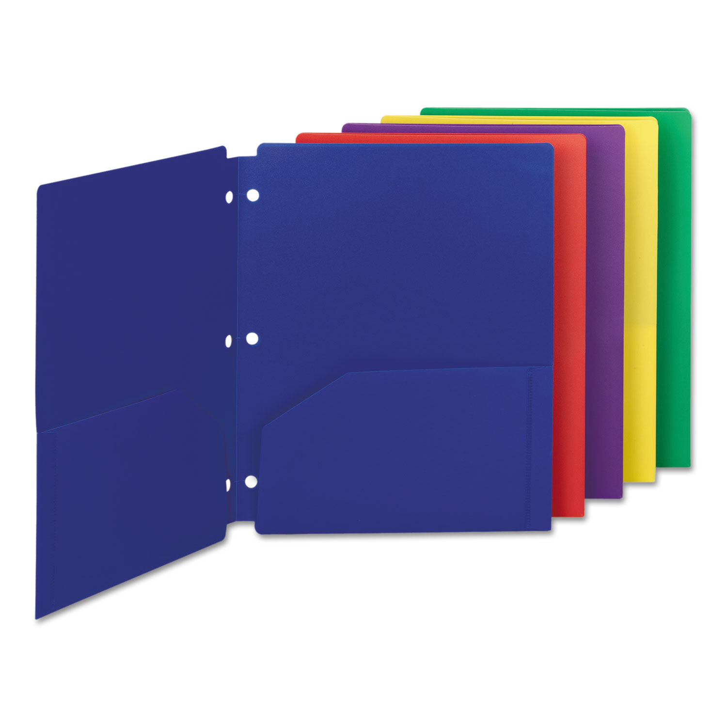  Smead 87939 Poly Snap-In Two-Pocket Folder, 11 x 8 1/2, Assorted, 10/Pack (SMD87939) 