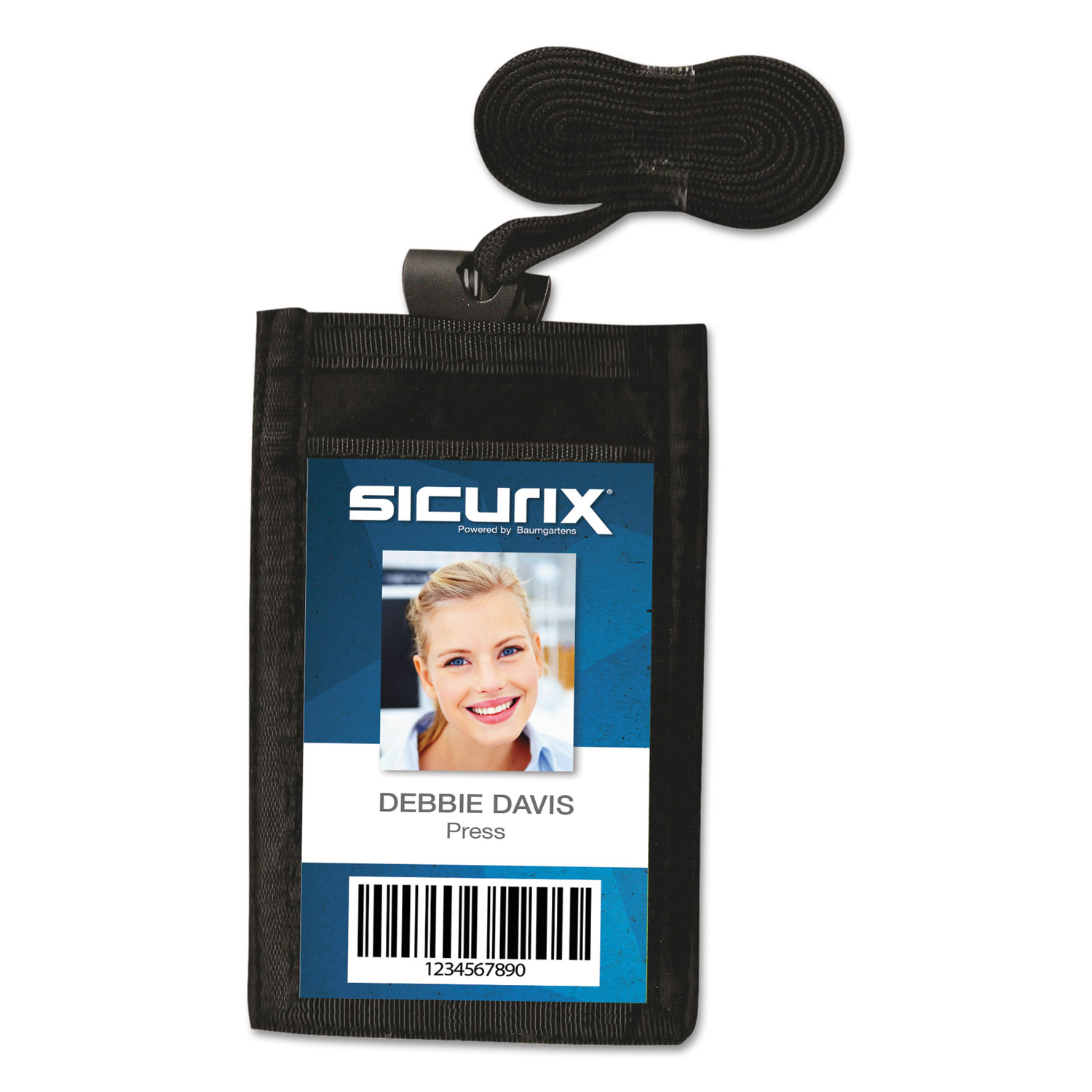  SICURIX BAU55120 Sicurix ID Neck Pouch, Vertical, 3 x 4 3/4, Black (BAU55120) 